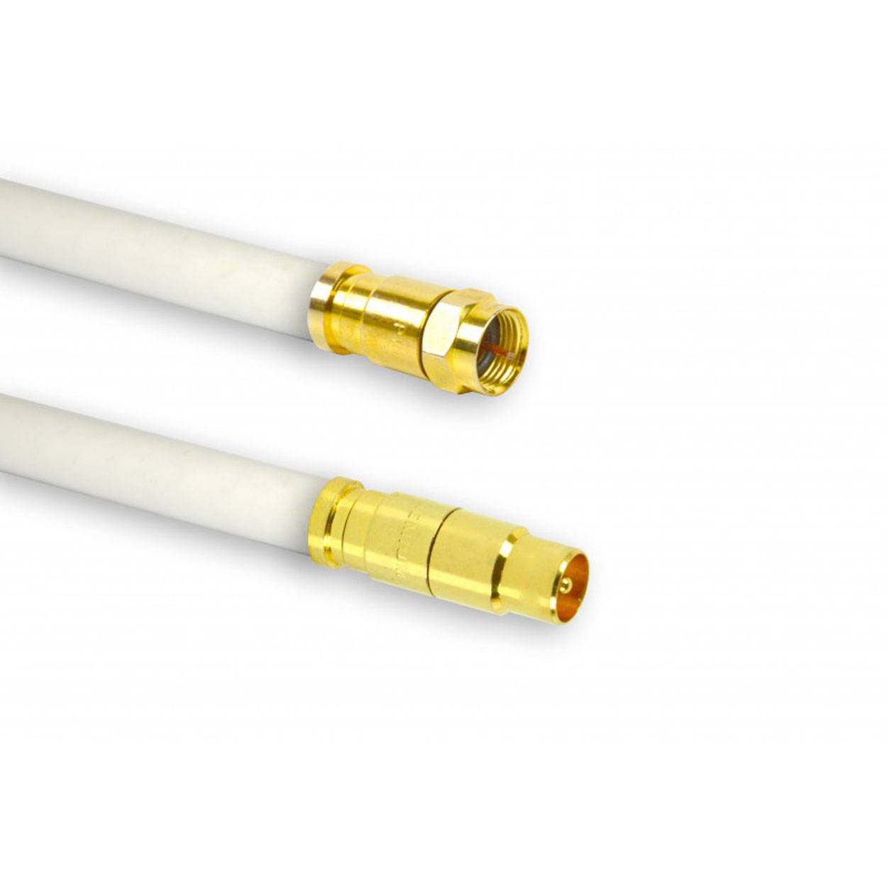 PremiumX 3m TV Antennenkabel Digital Innenleiter KUPFER mit vergoldeten Kompressionsstecker TV-GM1 (männlich) + XCon G1