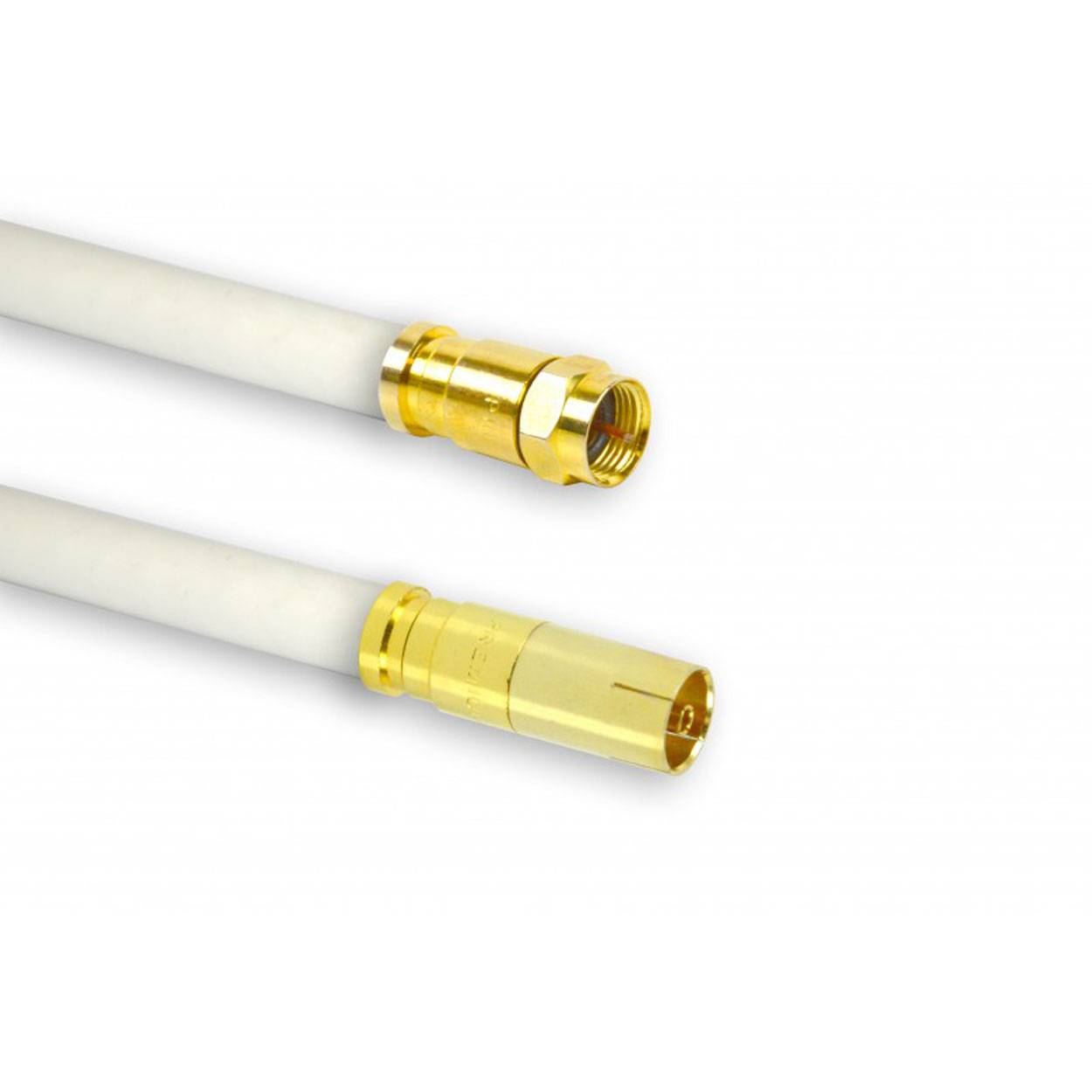 PremiumX 3m TV Antennenkabel Digital Innenleiter REINES KUPFER mit Kompressionsstecker TV-GF1 (weiblich) + XCon G1