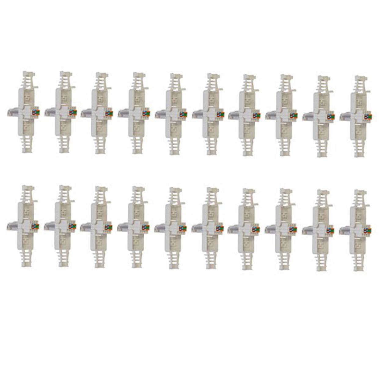 PremiumX 20x Netzwerkstecker CAT5e RJ45 Adapter Kupplung für CAT5 und CAT6 Verlegekabel Patchkabel AWG 24, 25 und 26 Innenleiter LAN Stecker