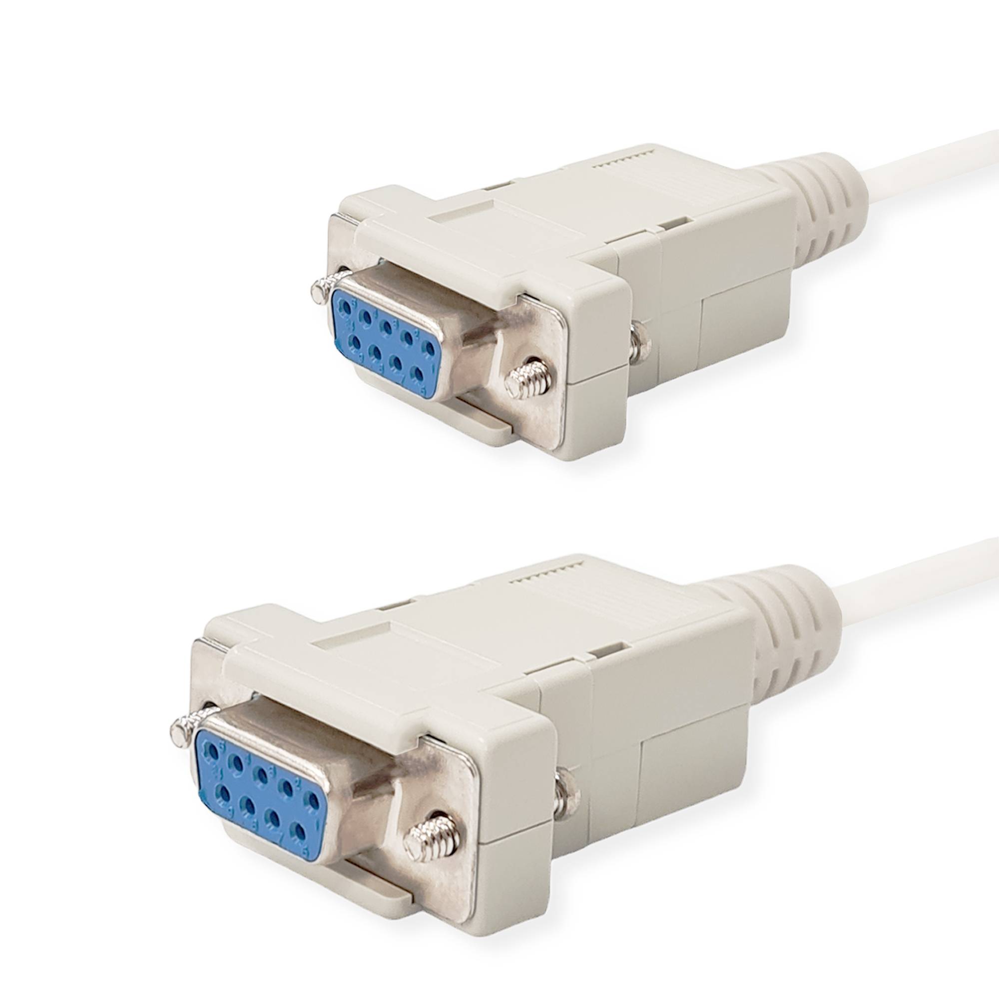 PremiumX 10x Nullmodem Kabel 9-polig 2m - Null Modem Kabel RS232 für Receiver Software-Update und Datentransfer zwischen PC - D-Sub 9 Buchse zu