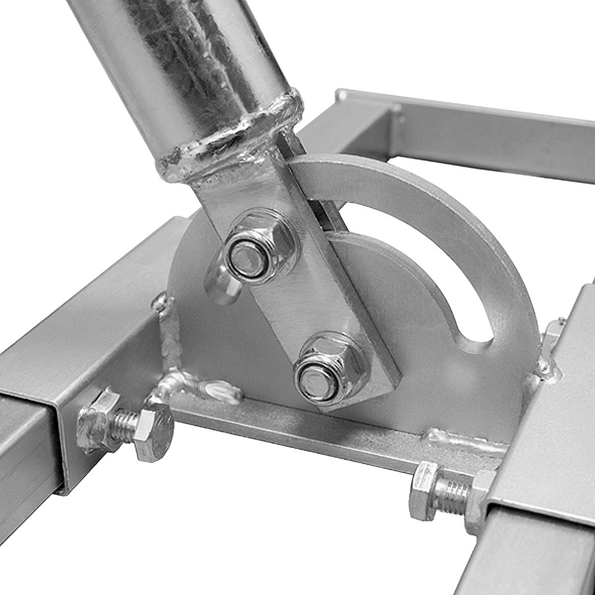 SkyRevolt Aufsparrenhalter 100cm Mast Ø 60mm Stahl feuerverzinkt ausziehbar 52-90cm Dach-Sparren-Halterung für Satellitenschüssel