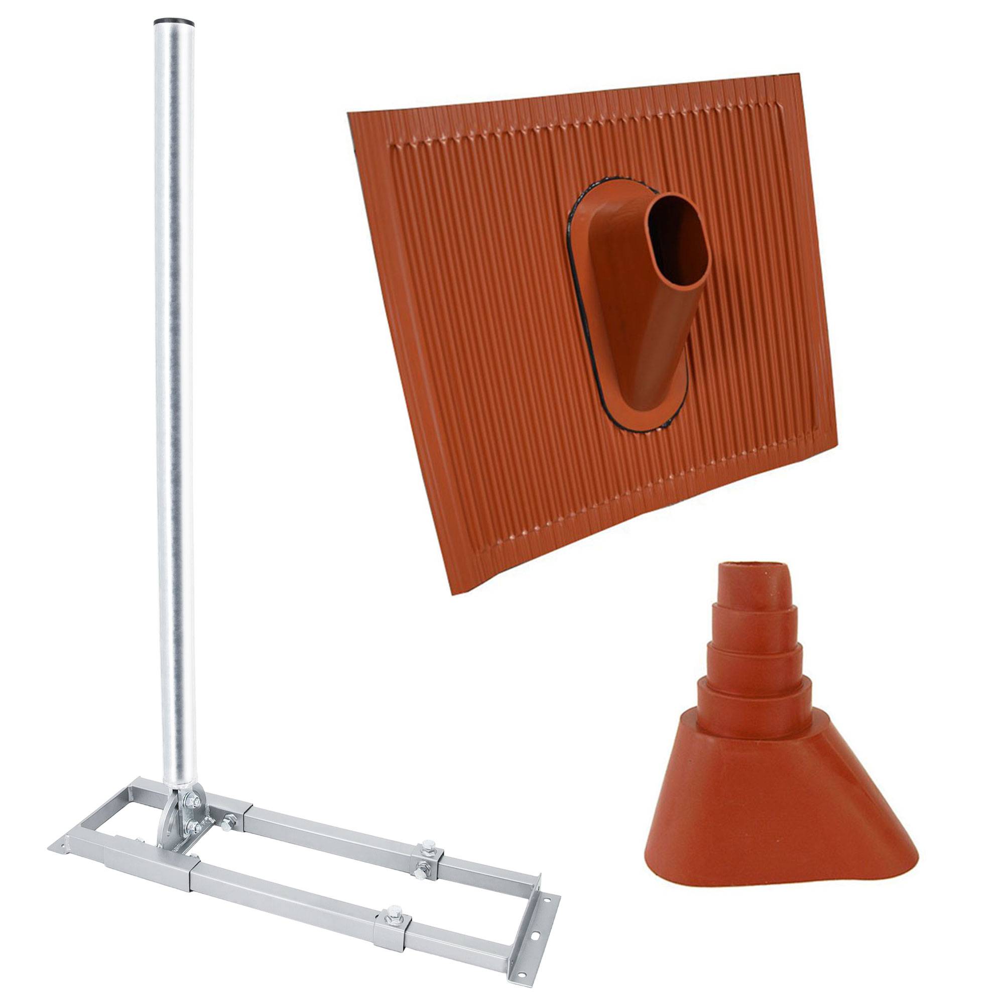 PremiumX PROFI X100-48 SAT Dachsparrenhalter 100 cm Mast 48 mm Stahl feuerverzinkt Sparren-Halterung für Satelliten-Antenne Satellitenschüssel mit