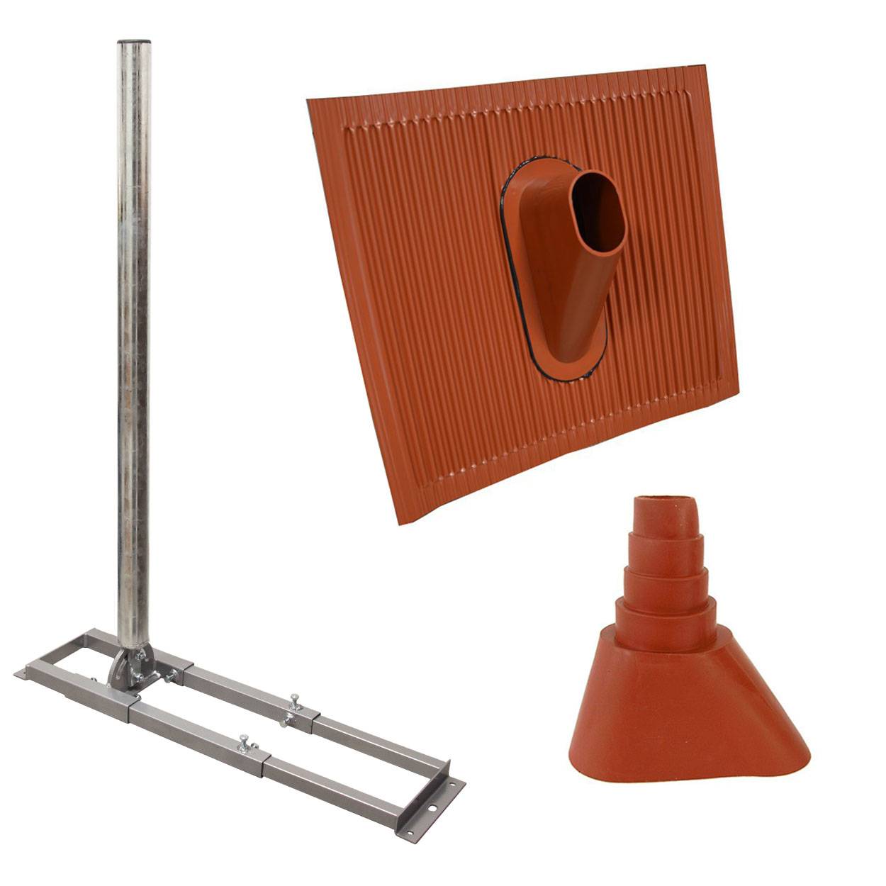 PremiumX PROFI X100-48 SAT Dachsparrenhalter 100 cm Mast 48 mm Stahl feuerverzinkt Sparren-Halterung für Satelliten-Antenne Satellitenschüssel mit