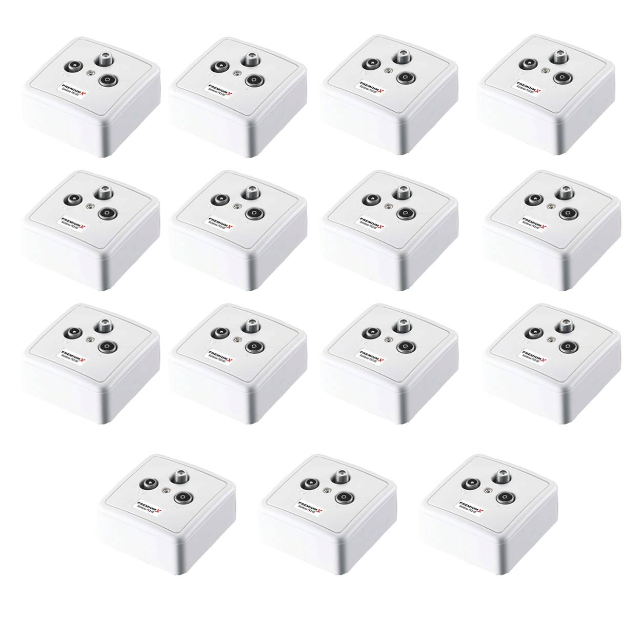 PremiumX 15x PX3-DC 3-fach Sat Durchgangsdose DC-Durchgang Antennendose Dose SAT TV Radio DVB-T Unicable Aufputz Unterputz