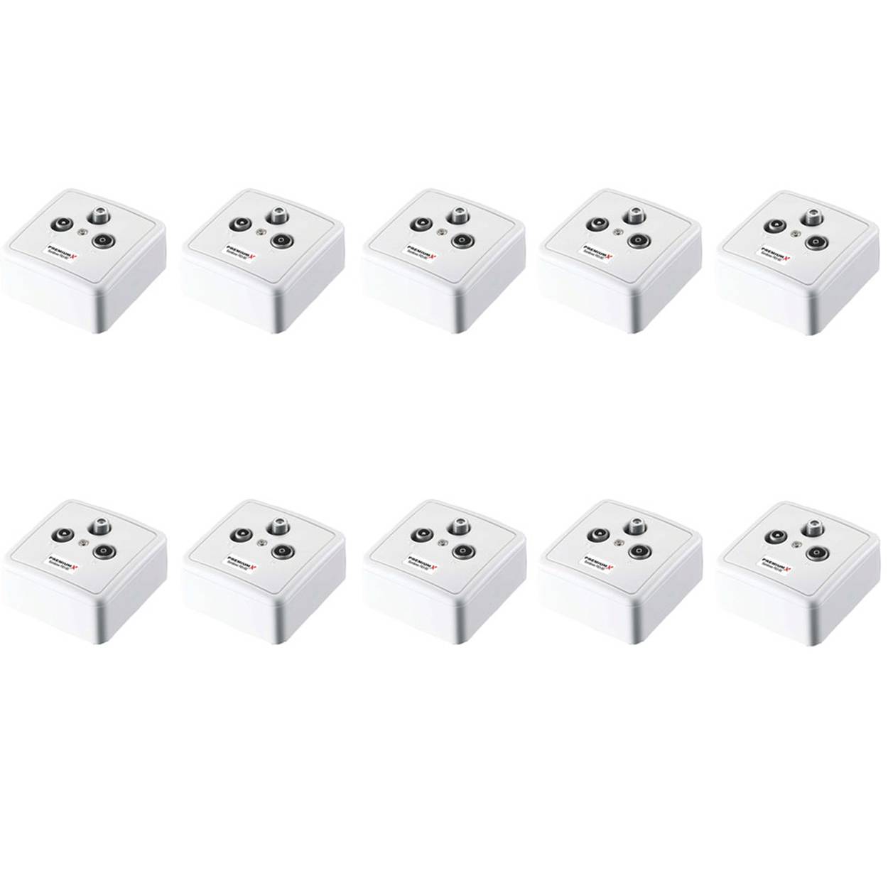 PremiumX 10x PX3-DC 3-fach Sat Durchgangsdose DC-Durchgang Antennendose Dose SAT TV Radio DVB-T Unicable Aufputz Unterputz