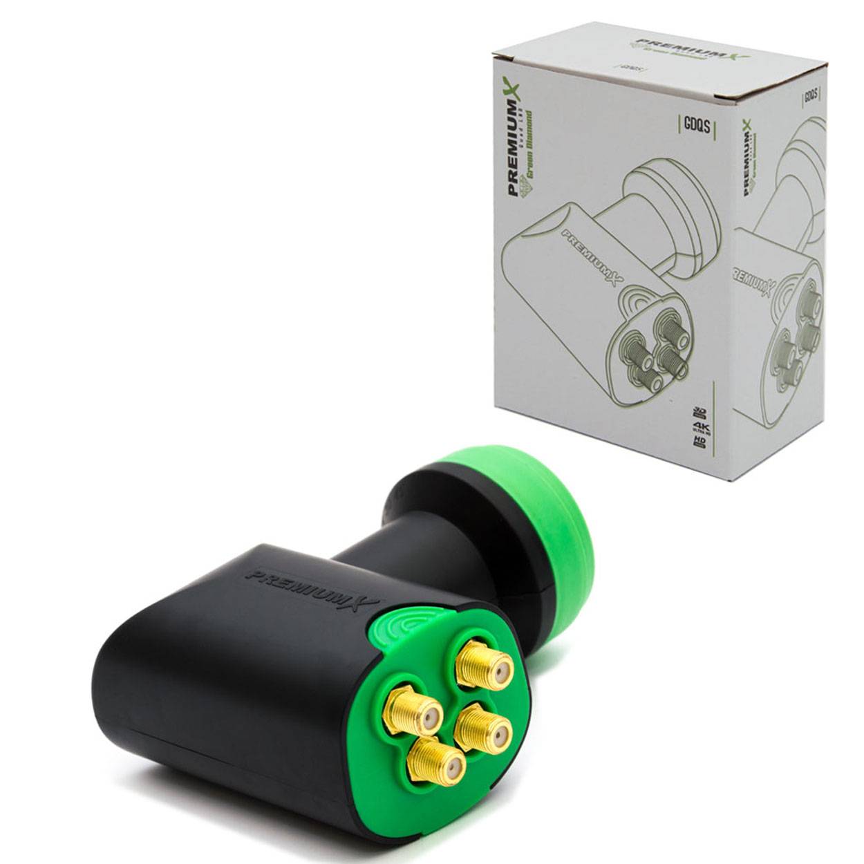 Fuba Digital Sat Anlage Alu Anthrazit DAA 780 A PremiumX Green Diamond Quad LNB GDQS HD 4K UHD 4 Teilnehmer DVB-S2