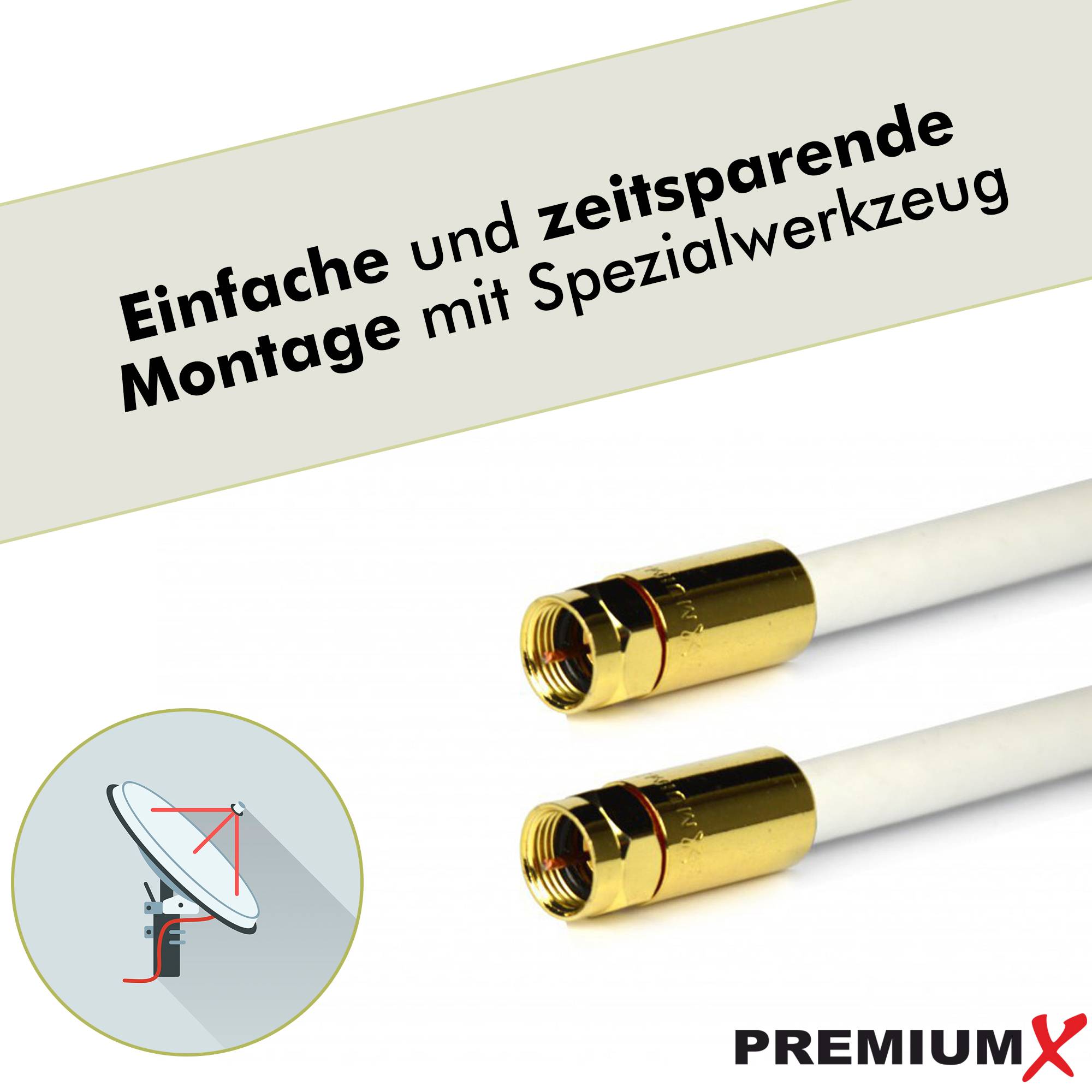 PremiumX 50x Kompressionsstecker XCon G7 F-Kompressionsstecker 7 bis 7,5mm für SAT Kabel Koaxialkabel
