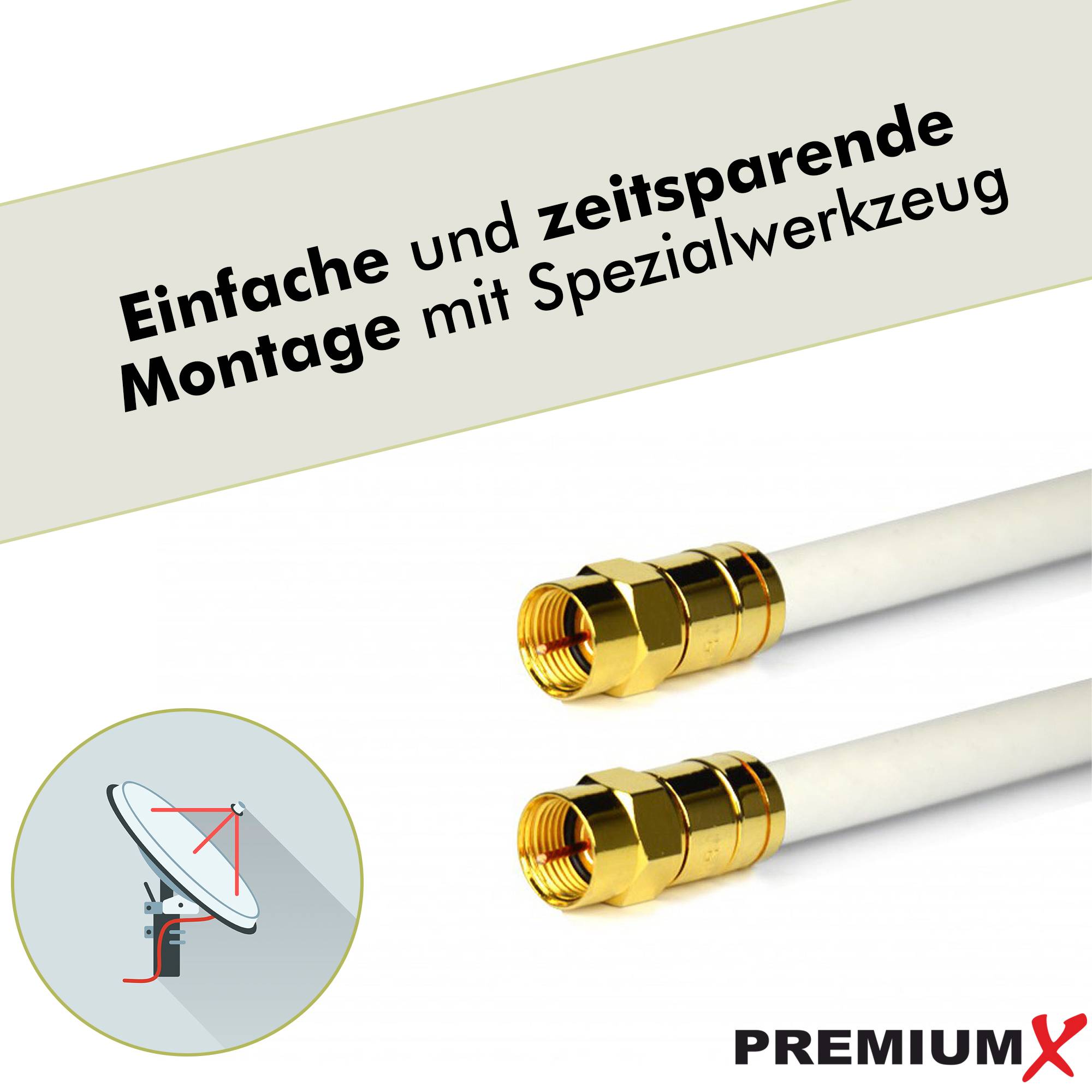 PremiumX 25x Kompressionsstecker XCon G6 F-Kompressionsstecker 7 bis 7,5mm für SAT Kabel Koaxialkabel