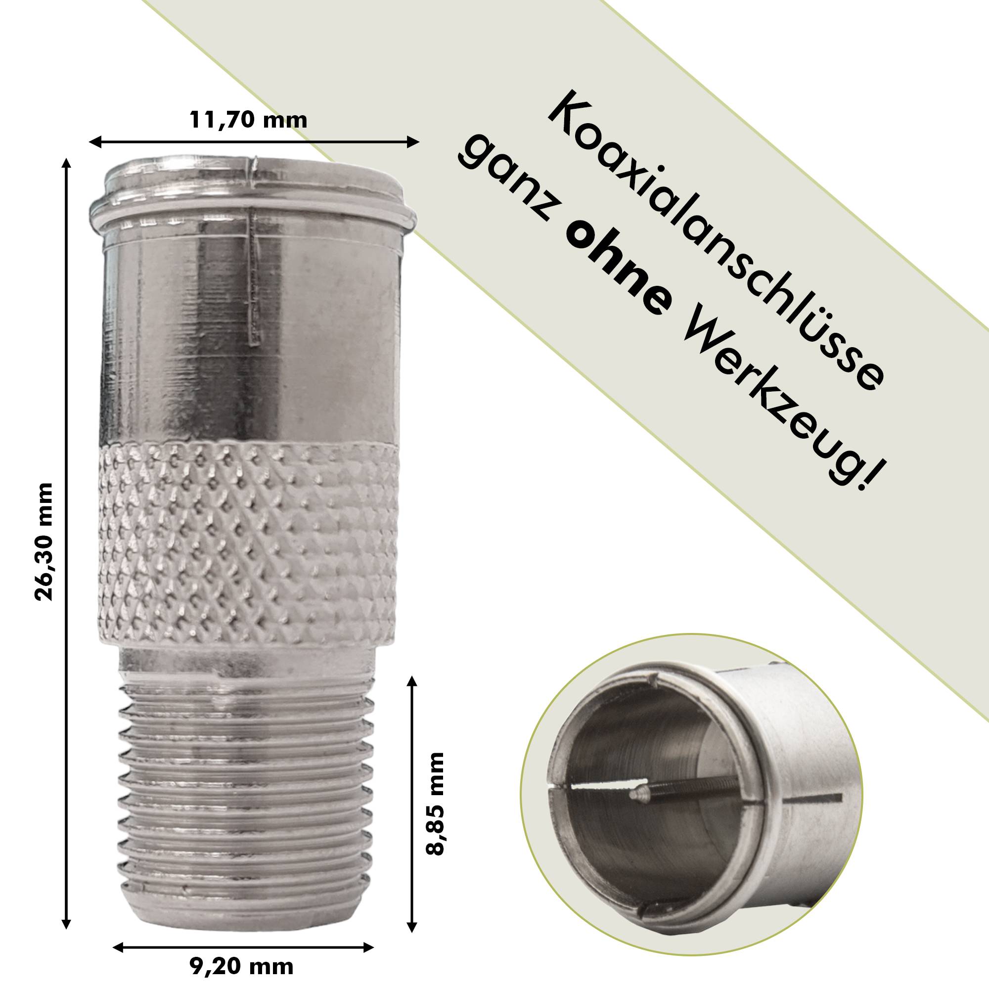 20x Premium X SAT F-Quick-Stecker auf F-Buchse F-Schnellstecker Schnellverbinder Quickverbinder F-Stecker