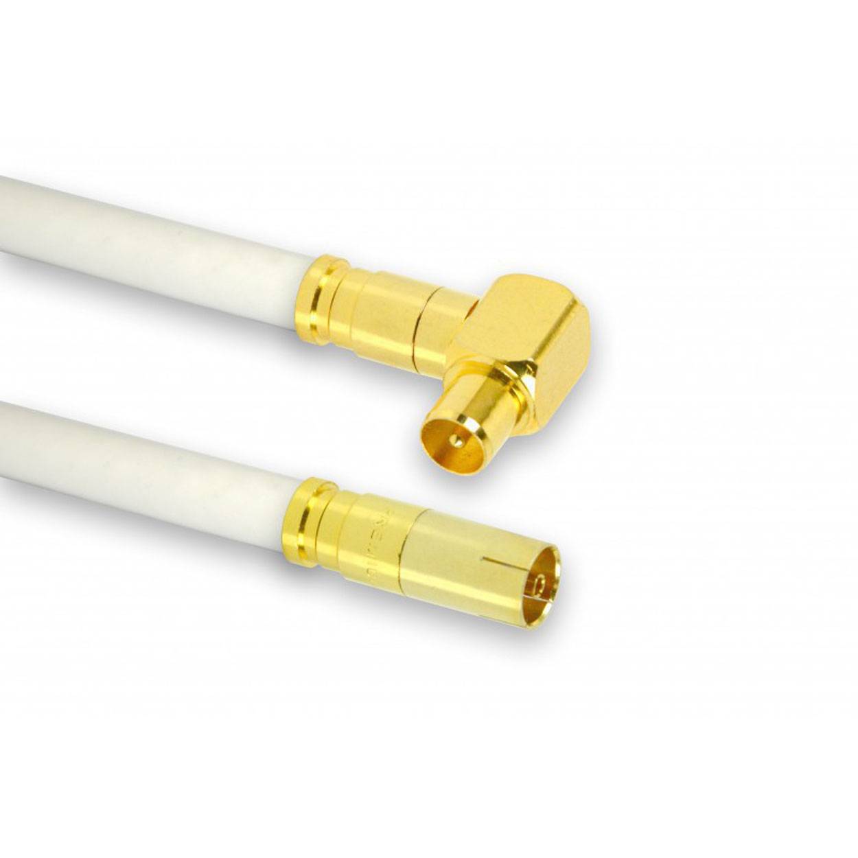 PremiumX 20m TV Antennenkabel Digital Innenleiter KUPFER mit Kompressionsstecker TV-GM1-90(männlich) + TV-GF1(weiblich)