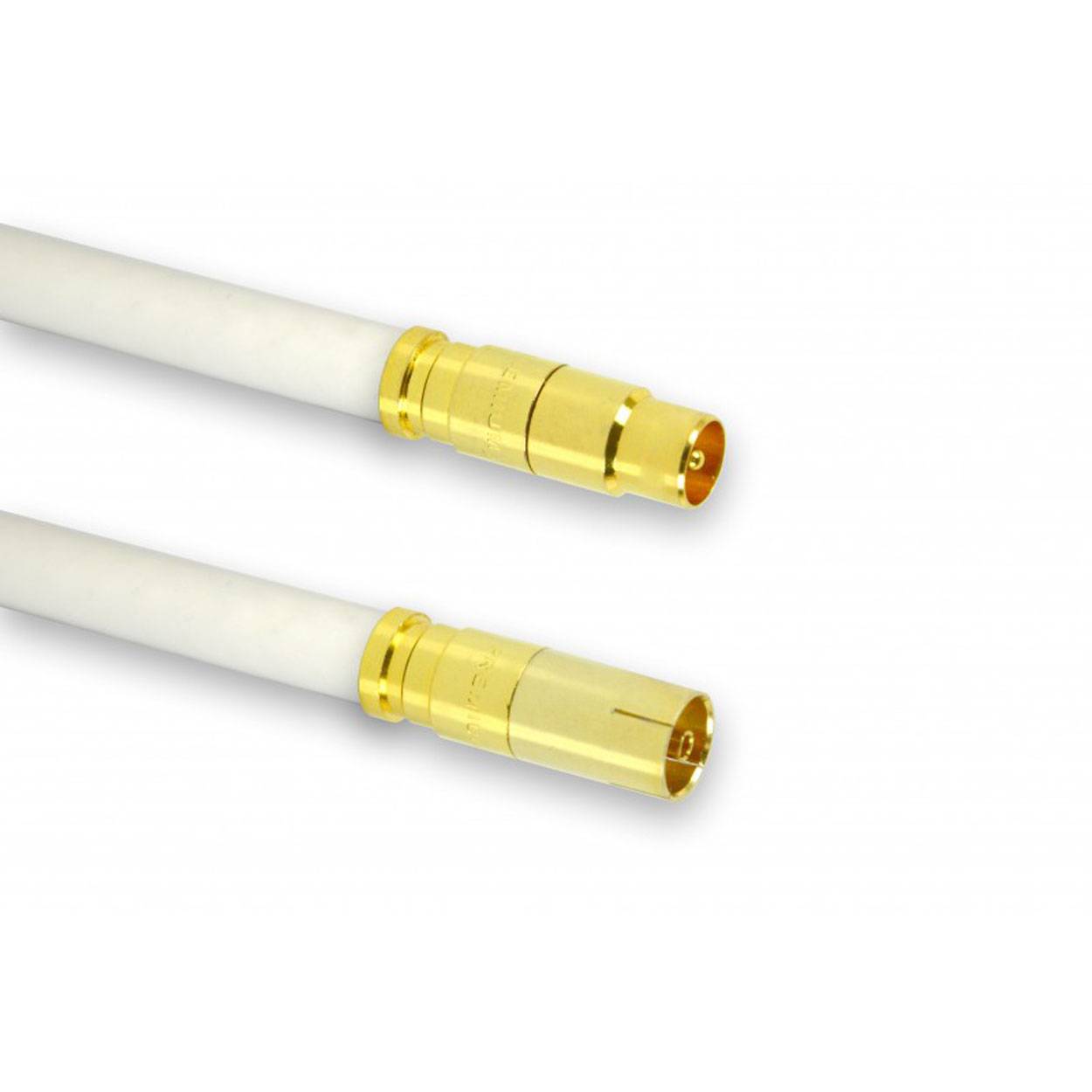 PremiumX 2m TV Antennenkabel Digital Innenleiter KUPFER mit Kompressionsstecker TV-GM1 (männlich) + TV-GF1 (weiblich)