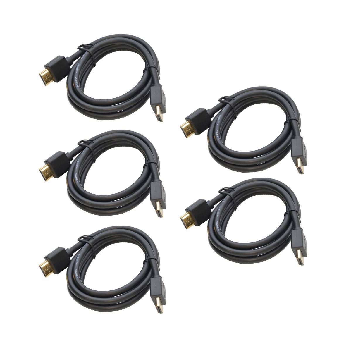 PremiumX 5x 1,5m 4K-HDMI High-Speed Kabel 24K vergoldete Kontakte Innenleiter 100% OFC Kupfer kompatibel mit HDMI 2.0a 2.0 1.4a 4K UltraHD FullHD