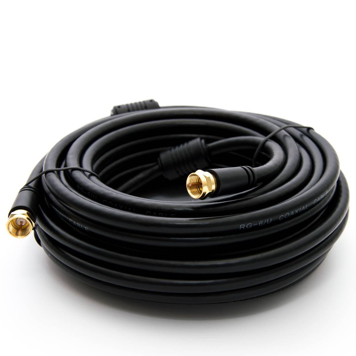 PremiumX 10m BASIC-LINE SAT TV Antennenkabel F-Anschlusskabel Koaxial-Kabel mit Mantelstromfilter HDTV 4K - Schwarz