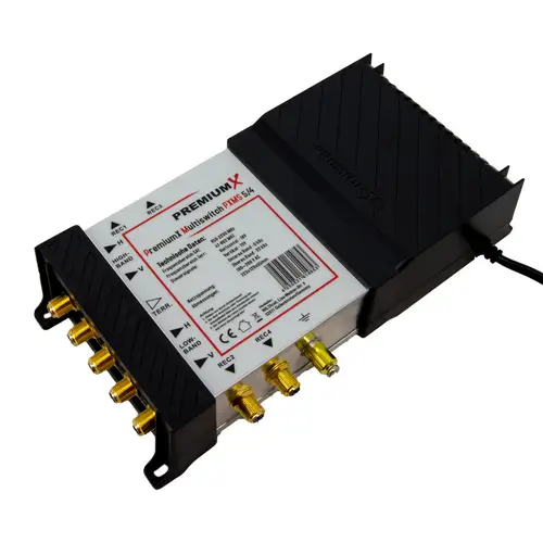 PremiumX PXMS 5/4 Multischalter mit Netzteil Multiswitch 1 SAT für 4 Teilnehmer Satverteiler Digital HDTV FullHD 4K UHD 8K PremiumX PXMS 5/4 Multischalter mit Netzteil Multiswitch 1 SAT für 4 Teilnehmer Satverteiler Digital HDTV FullHD 4K UHD 8K