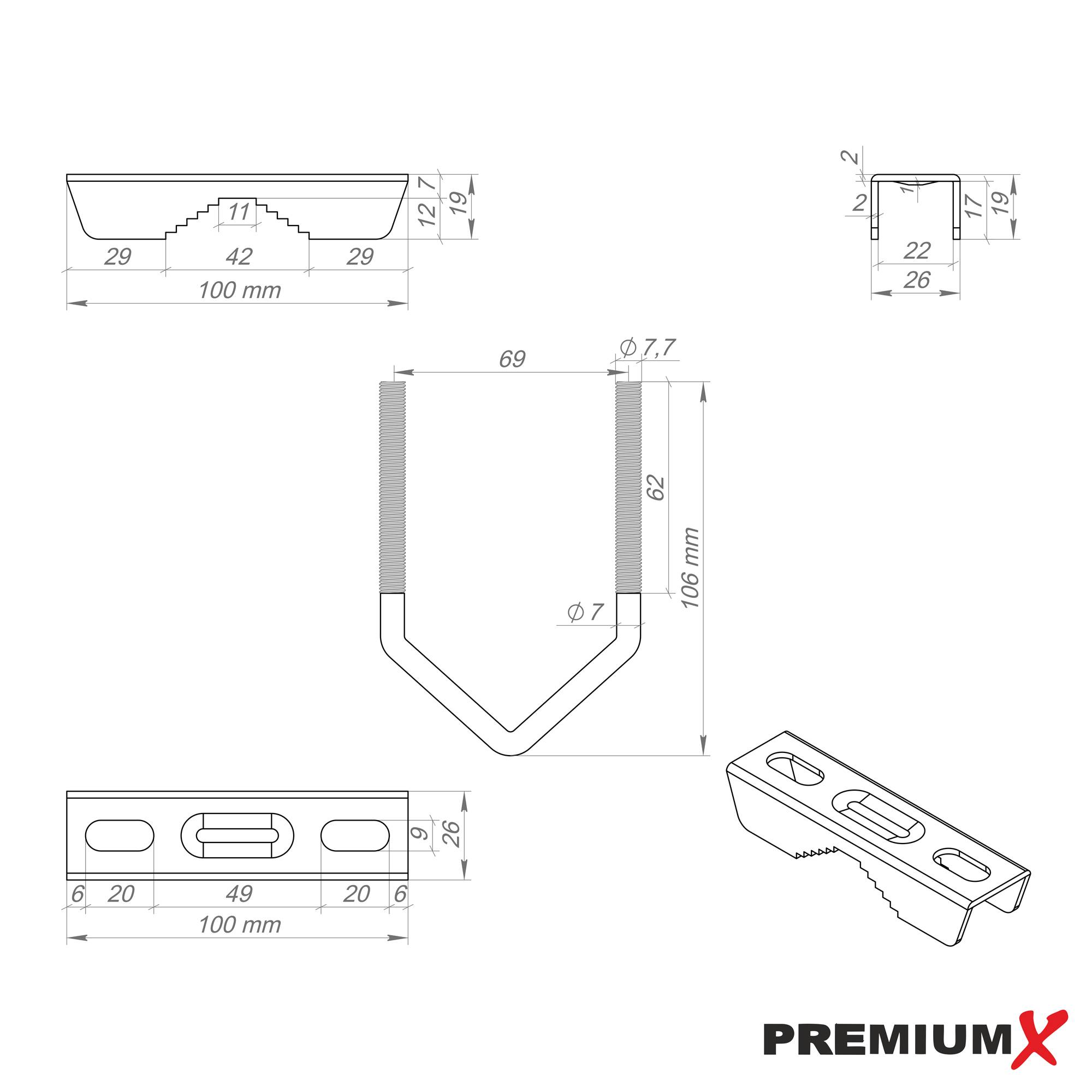 PremiumX 30cm Wandhalter 70cm Mast Stahl verzinkt Ø 38mm Wand-Halterung extra lang
