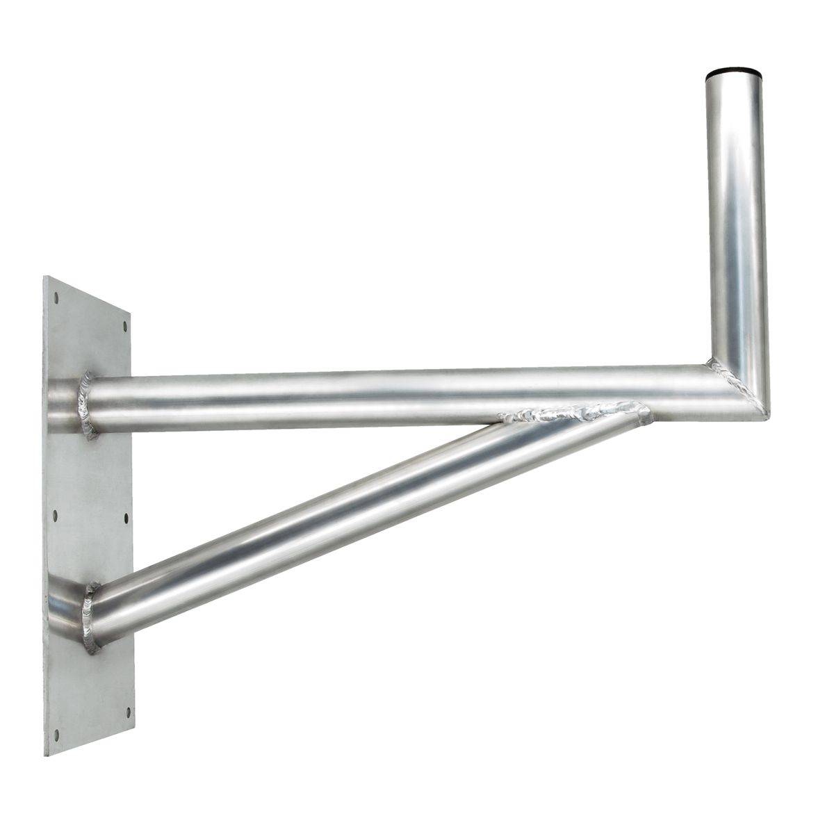 PremiumX 60cm Wandhalter Aluminium mit Stützelement – SAT Wandhalterung, Ausleger 600 mm, Höhe 300 mm, Grundplatte 400×200 mm