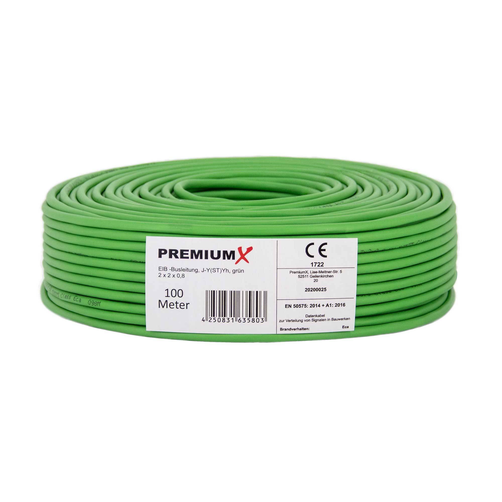 PremiumX 100m EIB KNX Busleitung J-Y(ST)Yh 2x2x0,8 Eca BUS-Kabel Installationsbusleitung Telekommunikationskabel Fernmeldekabel Datenkabel