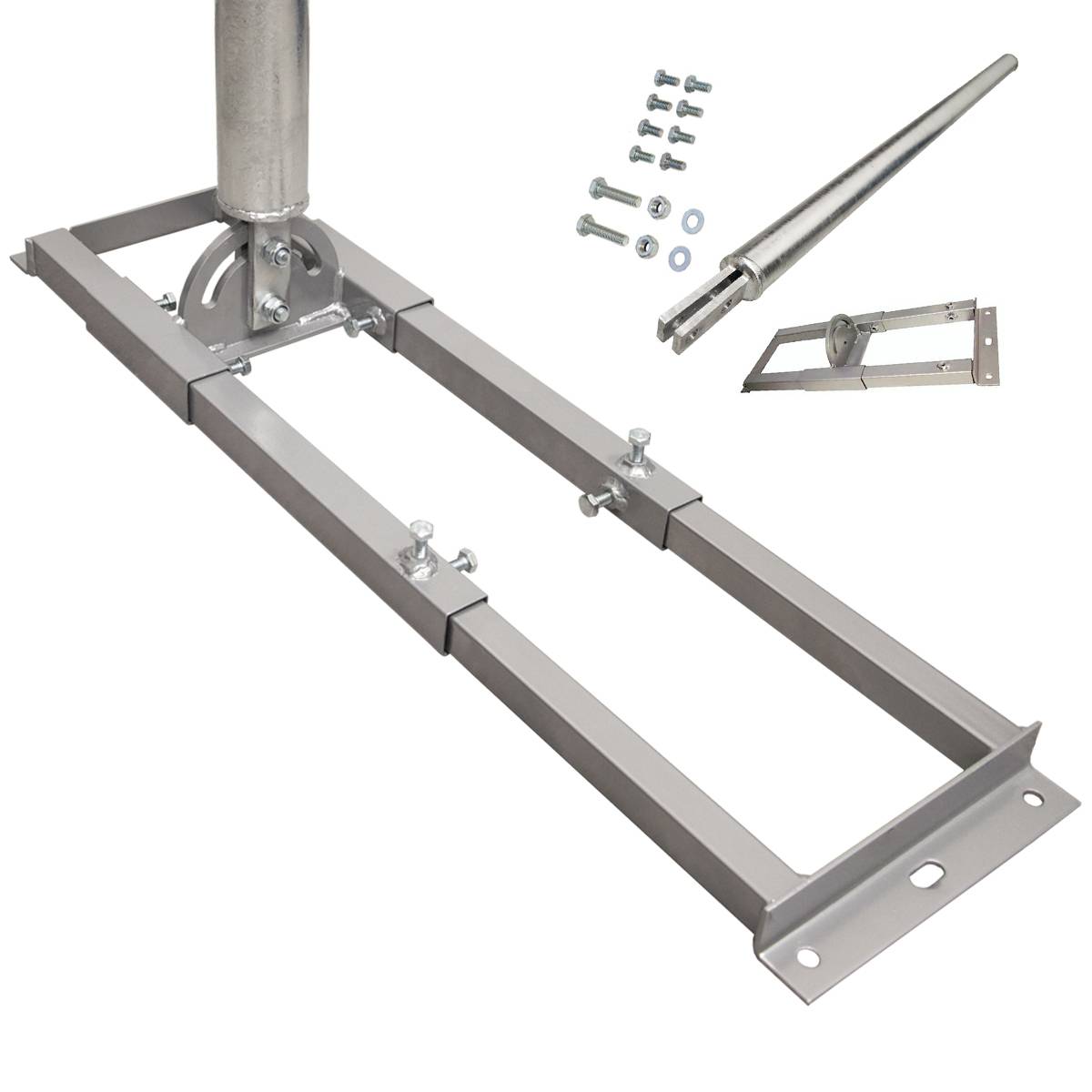 PremiumX PROFI X100-60 SAT Dachsparrenhalter 100cm Mast 60mm Stahl feuerverzinkt Sparren-Halterung für Satelliten-Antenne Satellitenschüssel