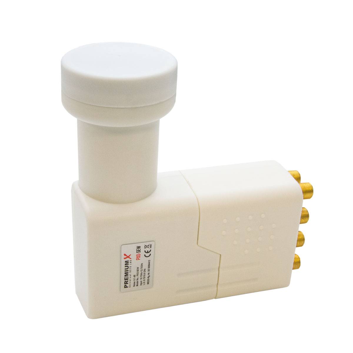 PremiumX Satelliten-Komplettanlage 80cm Satellitenschüssel Ziegelrot TV Satellitenantenne Octo LNB 16x F-Stecker, SAT für 8 Teilnehmer