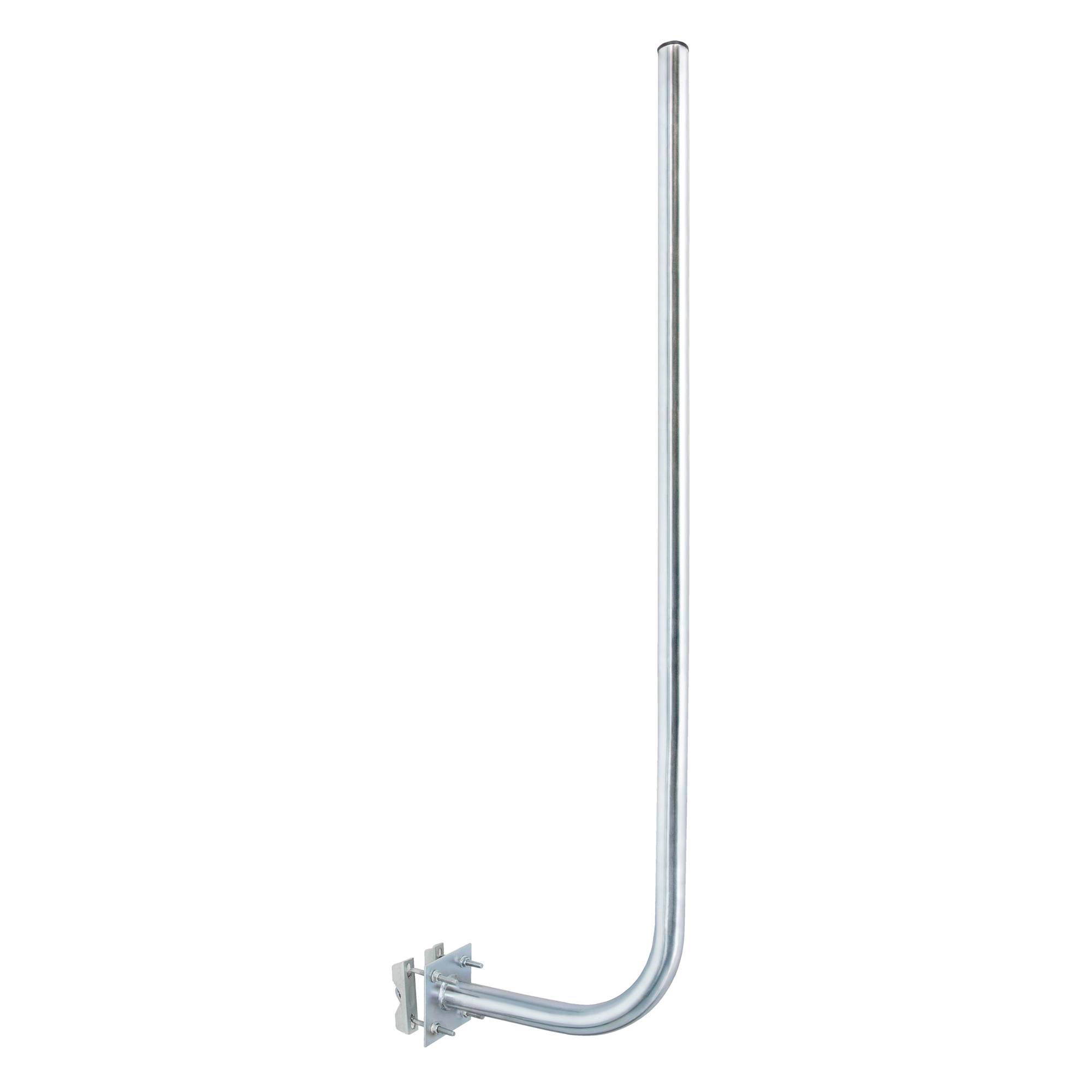 PremiumX 30cm Wandhalter 120cm Mast Stahl Ø 38mm mit Zahn-Schellen Wetterstation Wand-Halterung extra lang