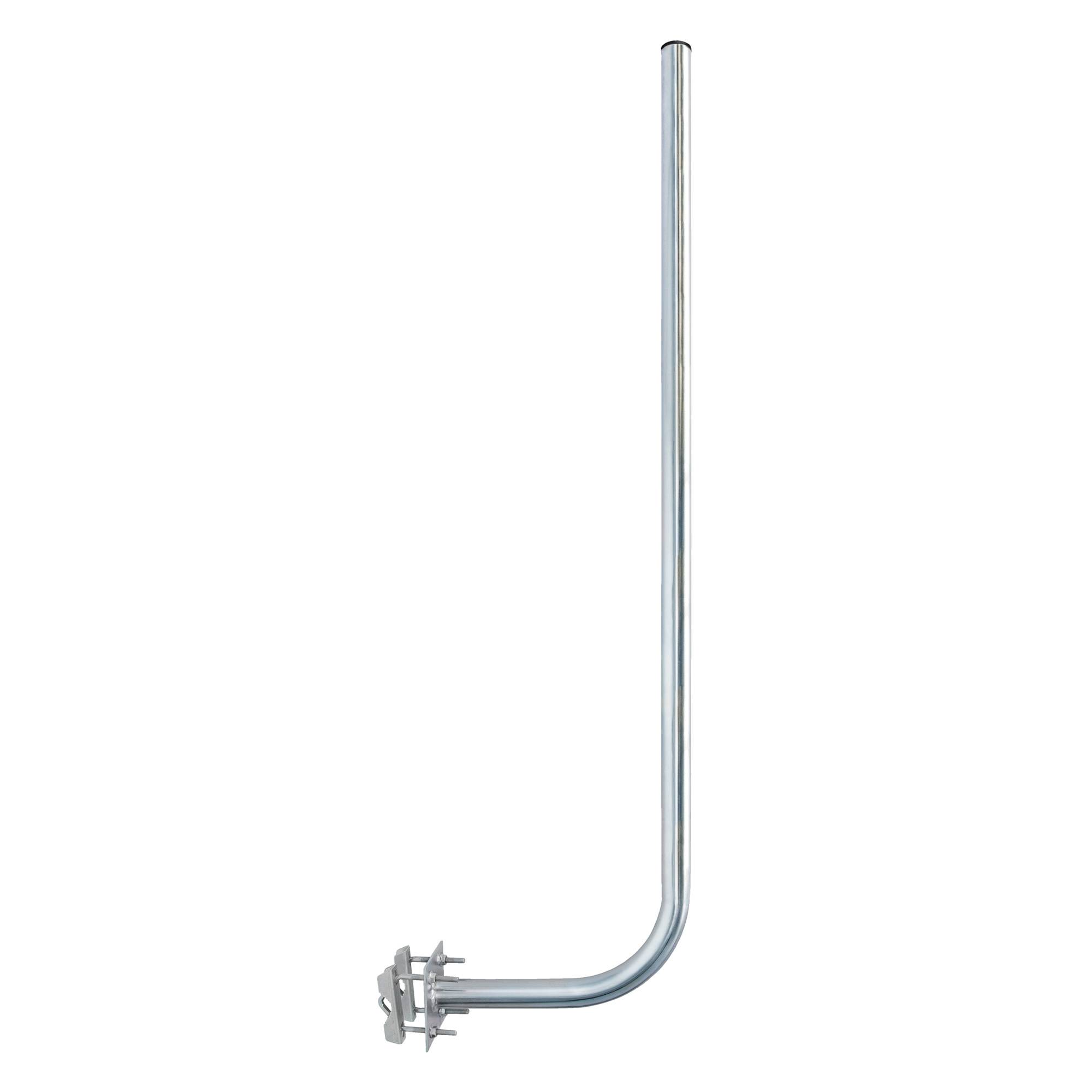 PremiumX 30cm Wandhalter 120cm Mast Stahl Ø 38mm mit Zahn-Schellen Wetterstation Wand-Halterung extra lang
