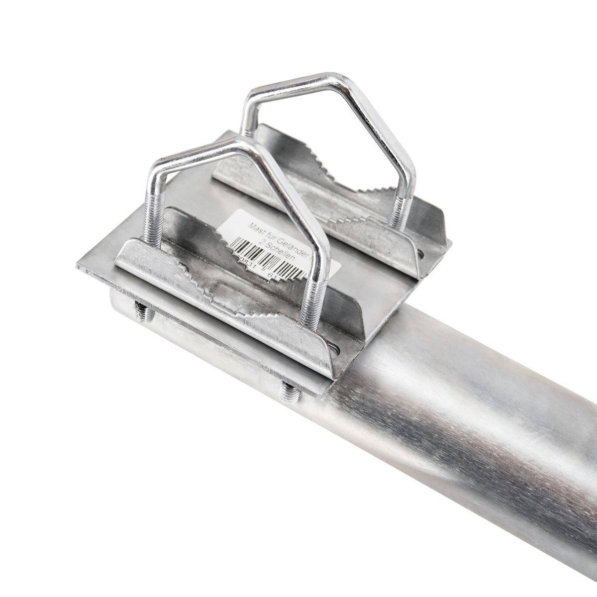 SkyRevolt Balkon-Halter 50cm Ø 42mm Stahl SAT Mast Geländer-Halterung für Satelliten-Schüssel Ausleger Mast-Verlängerung