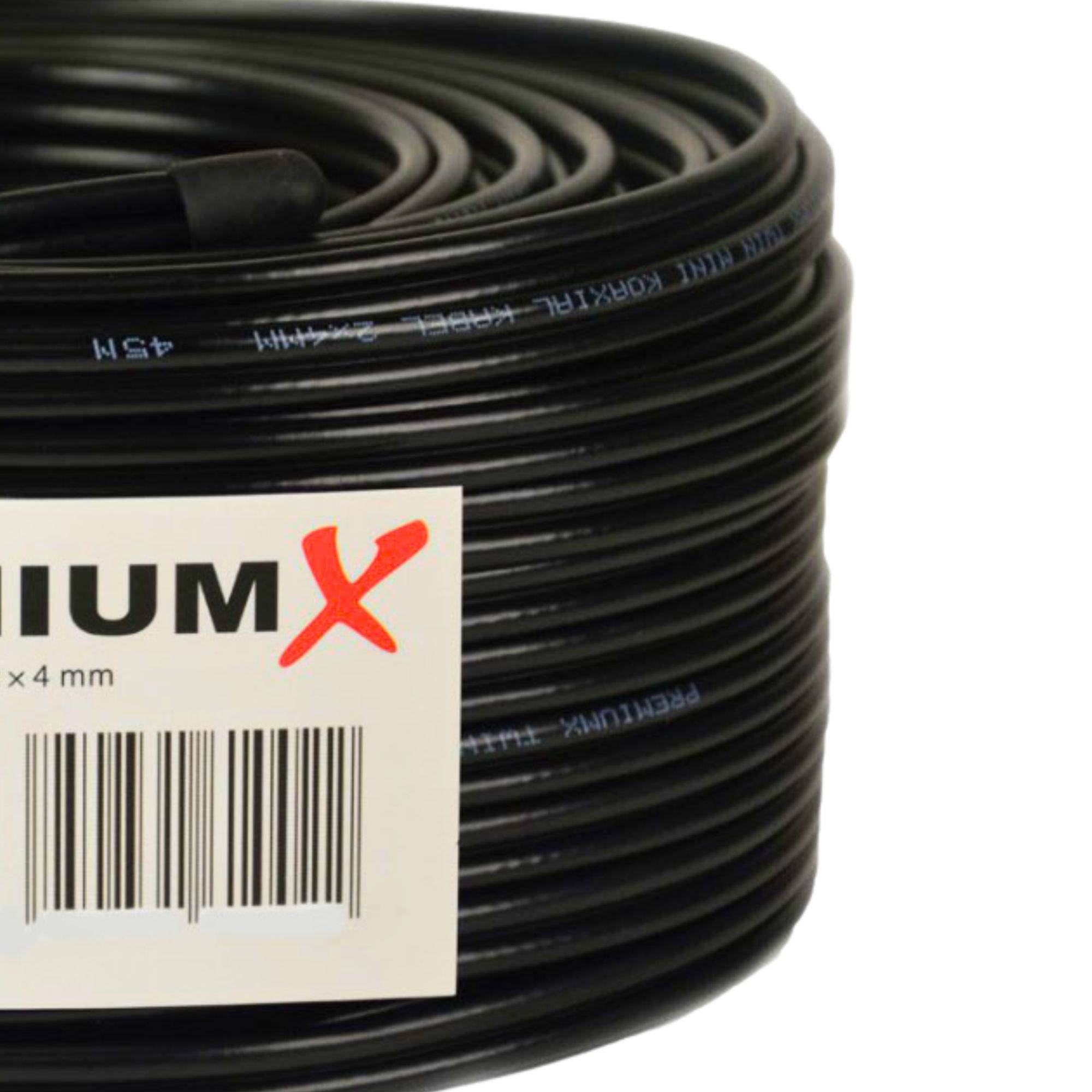 PremiumX 100m Sat Koaxialkabel Twin Mini 2 x 4 mm Schwarz – extra dünn & 2-fach geschirmt – platzsparendes TV Antennenkabel für SAT | DVB-T | Tw
