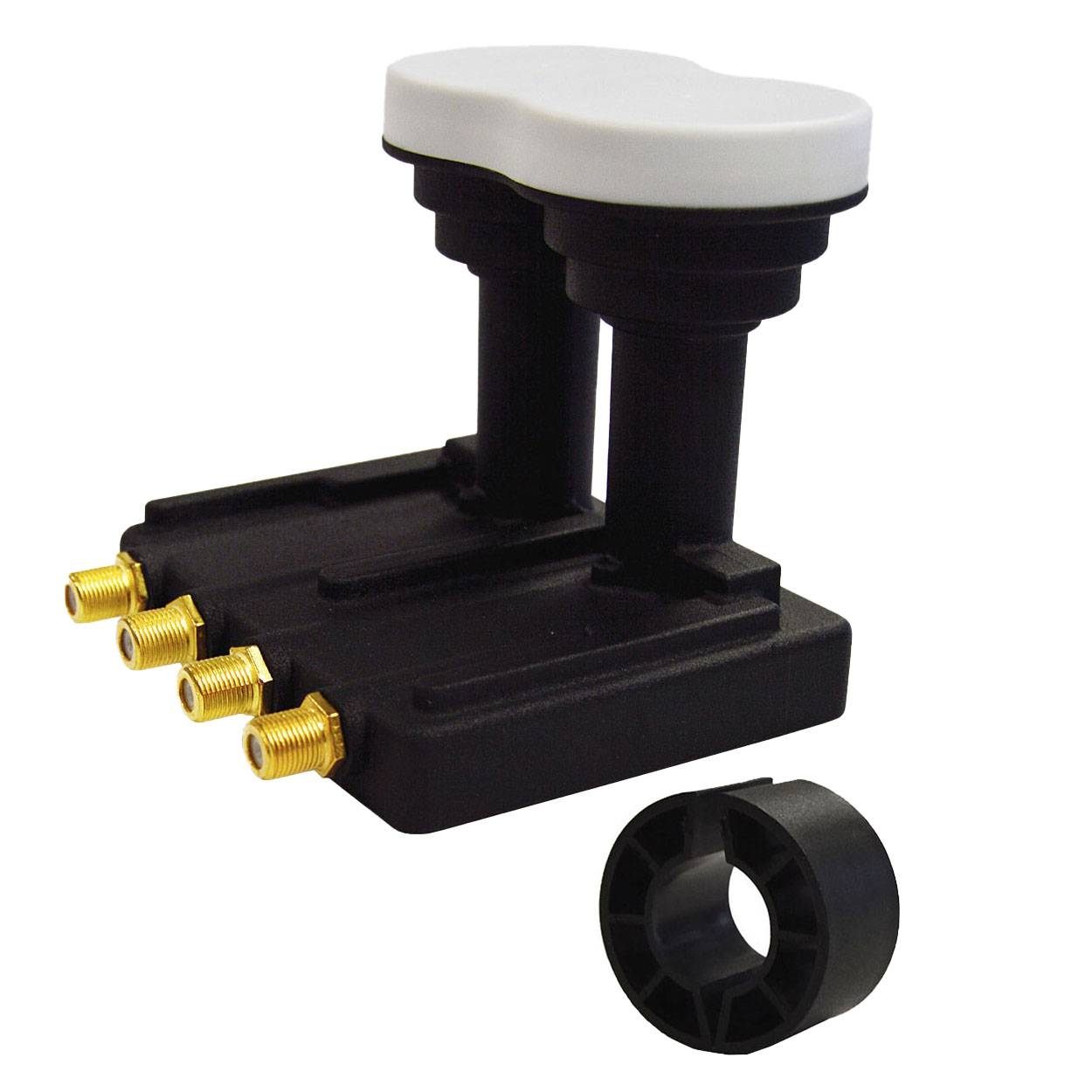 PremiumX Monoblock Quad LNB 3° PXMB-3Q 0,1 dB Astra 19,2° Eutelsat 16° HDTV FullHD UltraHD 4K 3D tauglich für 4 Teilnehmer für 80-85cm Schüssel