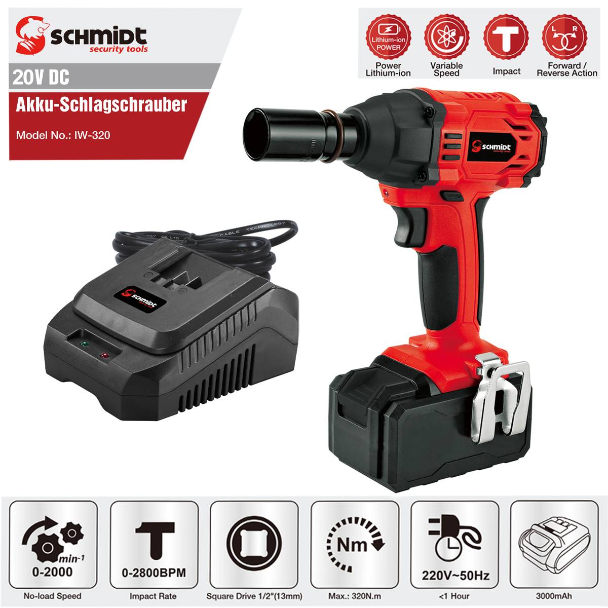 SCHMIDT security tools SDS-Plus Bohrer-Set - 8-teilig – Mauerwerk, Beton, Stein- SDS-plus Bohrhammer - Hartmetallspitzen - SDS Bohrhammer - Drehsch