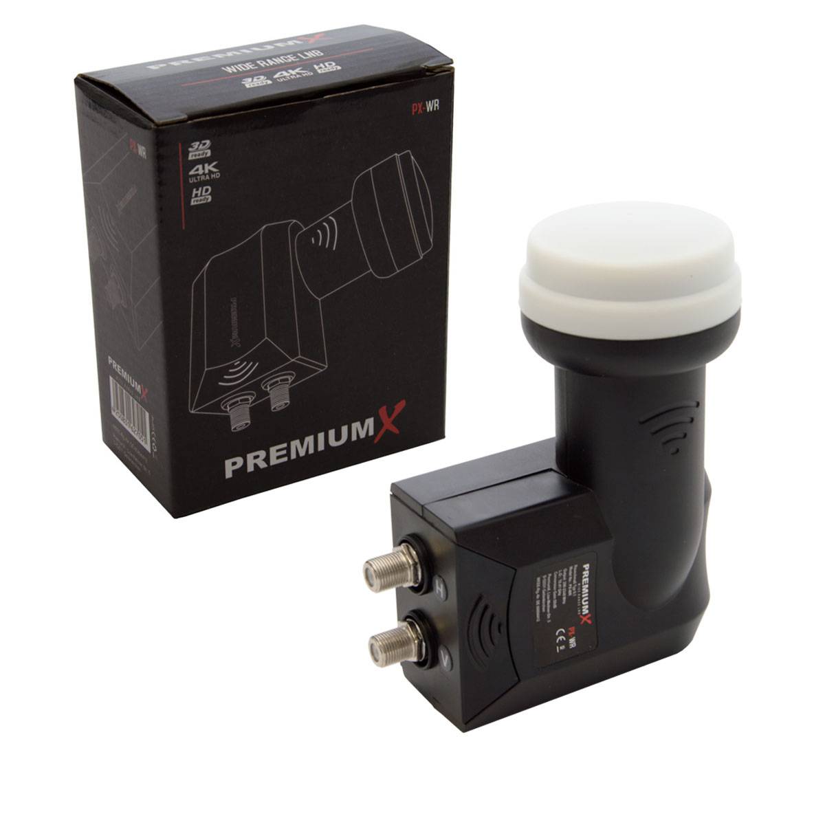 PremiumX PX-WR Wideband LNB LNC Typ 0,1 dB 10,41 GHz Verteiler Breitband inkl. Wetterschutz HDTV 3D 4K