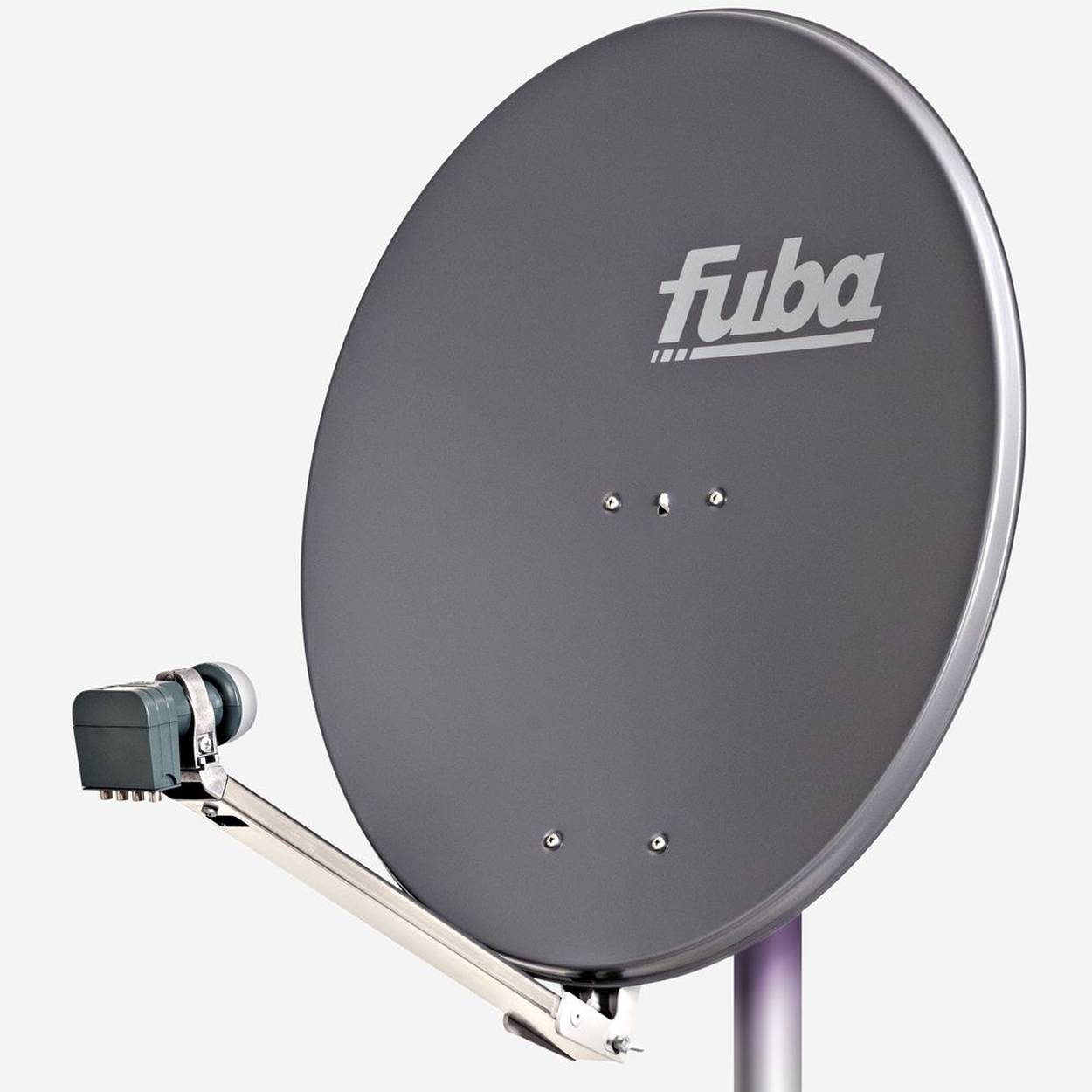 Fuba DAL 804 A Sat Anlage Antenne Schüssel Spiegel Alu Anthrazit DEK 417 Quad LNB 4 Teilnehmer (HDTV-, 4K, 3D-kompatibel)