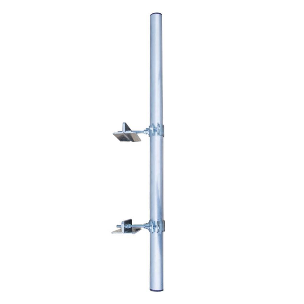 PremiumX Klemmhalter 100cm Ø 50mm ALU mit Schelle SAT Mast Geländerhalter Geländerklemmhalterung Antenne Zaunhalter Balkon-Streben universal Gelän
