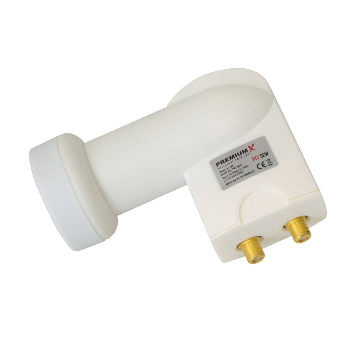 Premium X Twin LNB - 2Fach - für 2 Teilnehmer - 4K Full HD - mit Wetterschutz und LTE Filter für Satellitenschüssel Digital TV Fernseher SAT Receiv