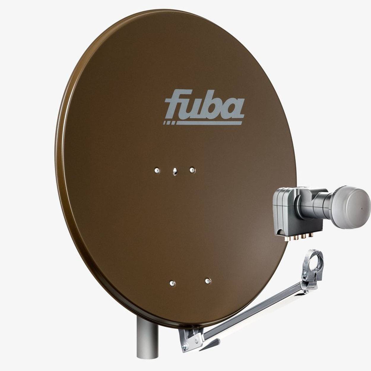 Fuba DAL 804 B Sat Anlage Antenne Schüssel Spiegel Alu Braun Quad LNB DEK 417 4 Teilnehmer (HDTV-, 4K, 3D-kompatibel)