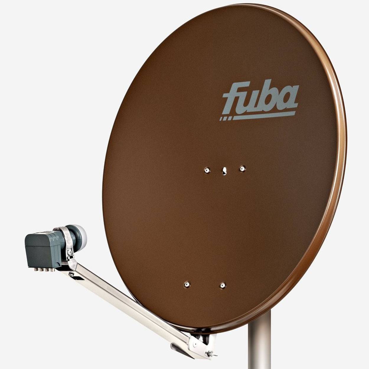 Fuba DAL 804 B Sat Anlage Antenne Schüssel Spiegel Alu Braun Quad LNB DEK 417 4 Teilnehmer (HDTV-, 4K, 3D-kompatibel)