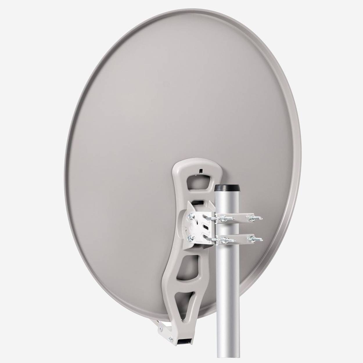 Fuba DAL 801 G + Single LNB Sat Satelliten Anlage Schüssel DEK 117 1 Teilnehmer Alu Spiegel Grau für 1 Teilnehmer HDTV 4K 3D kompatibel Aluminium