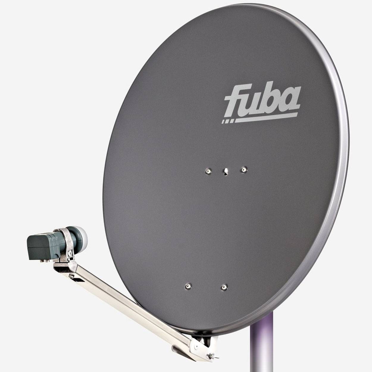 Fuba DAL 802 A Sat Anlage Antenne Schüssel Spiegel Twin LNB DEK 217 2 Teilnehmer Alu Sat-Schüssel/Sat-Spiegel Anthrazit + Fuba DEK 217 Twin LNB für