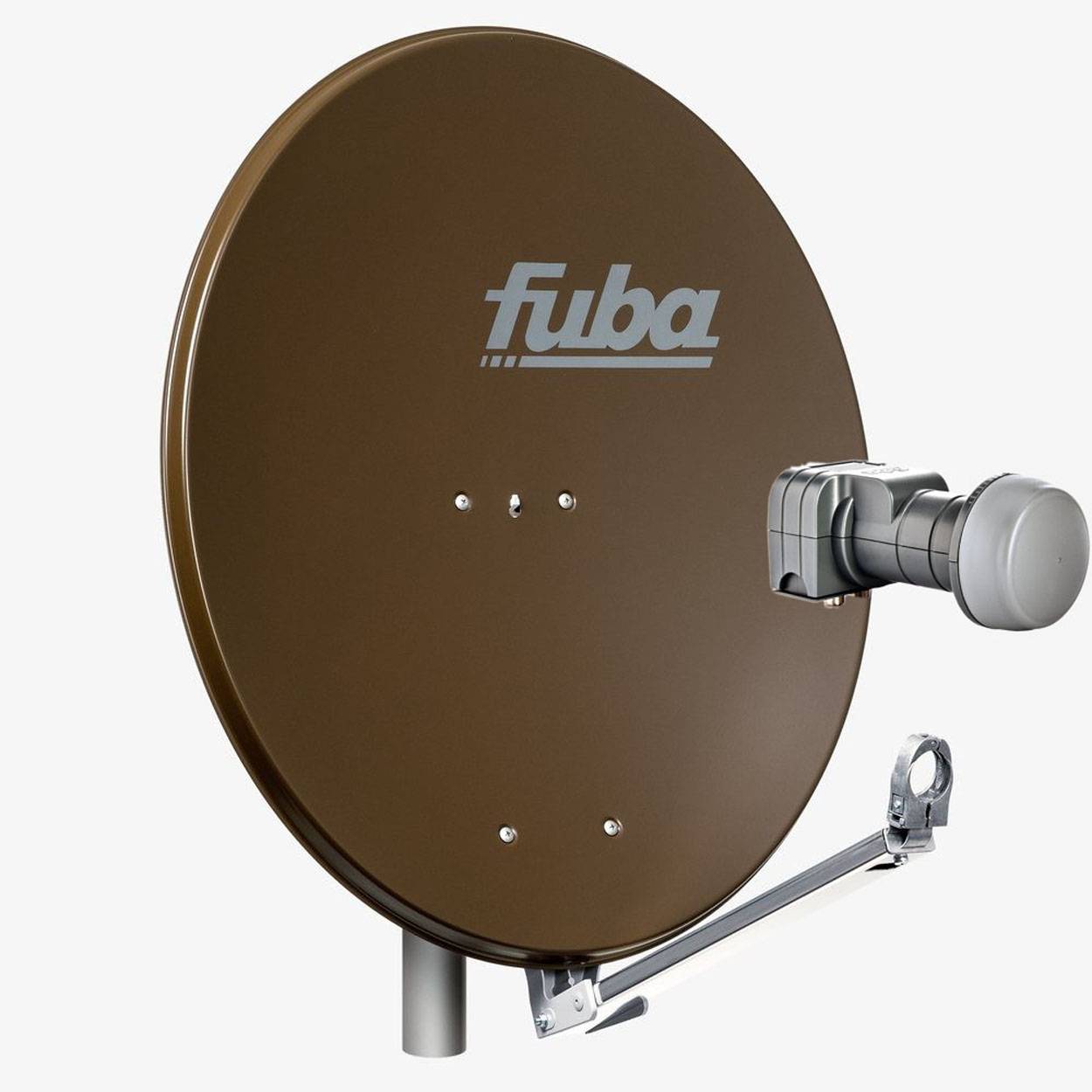 Fuba DAL 802 B Sat Anlage Antenne Schüssel Spiegel Twin LNB DEK 217 2 Teilnehmer Alu Sat-Schüssel/Sat-Spiegel Braun + Fuba DEK 217 Twin LNB für 2