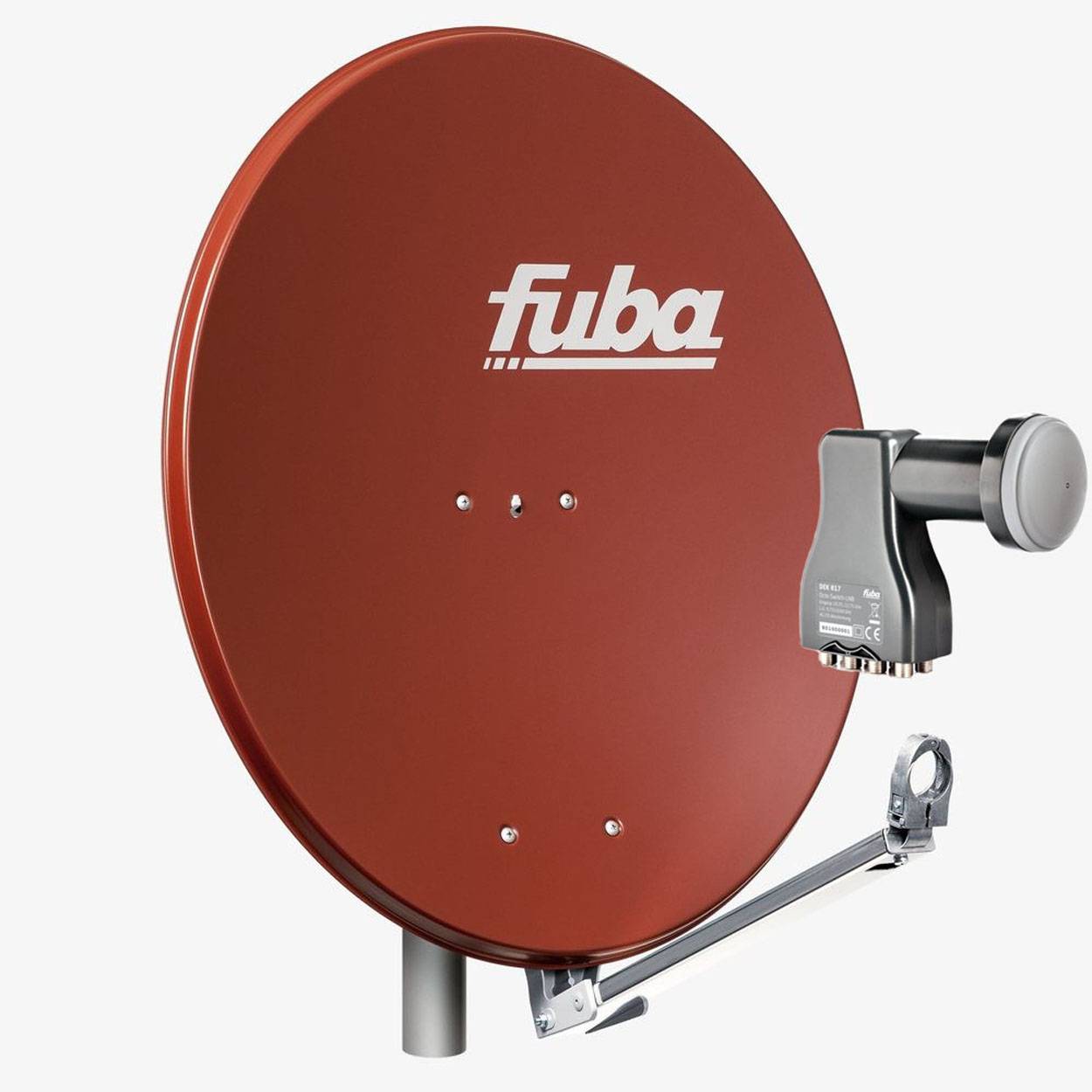 Fuba DAL 808 R Sat Anlage Antenne Schüssel Spiegel Octo LNB DEK 817 8 Teilnehmer Alu Sat-Schüssel/Sat-Spiegel Rot <br>+ Fuba DEK 817 Octo LNB für