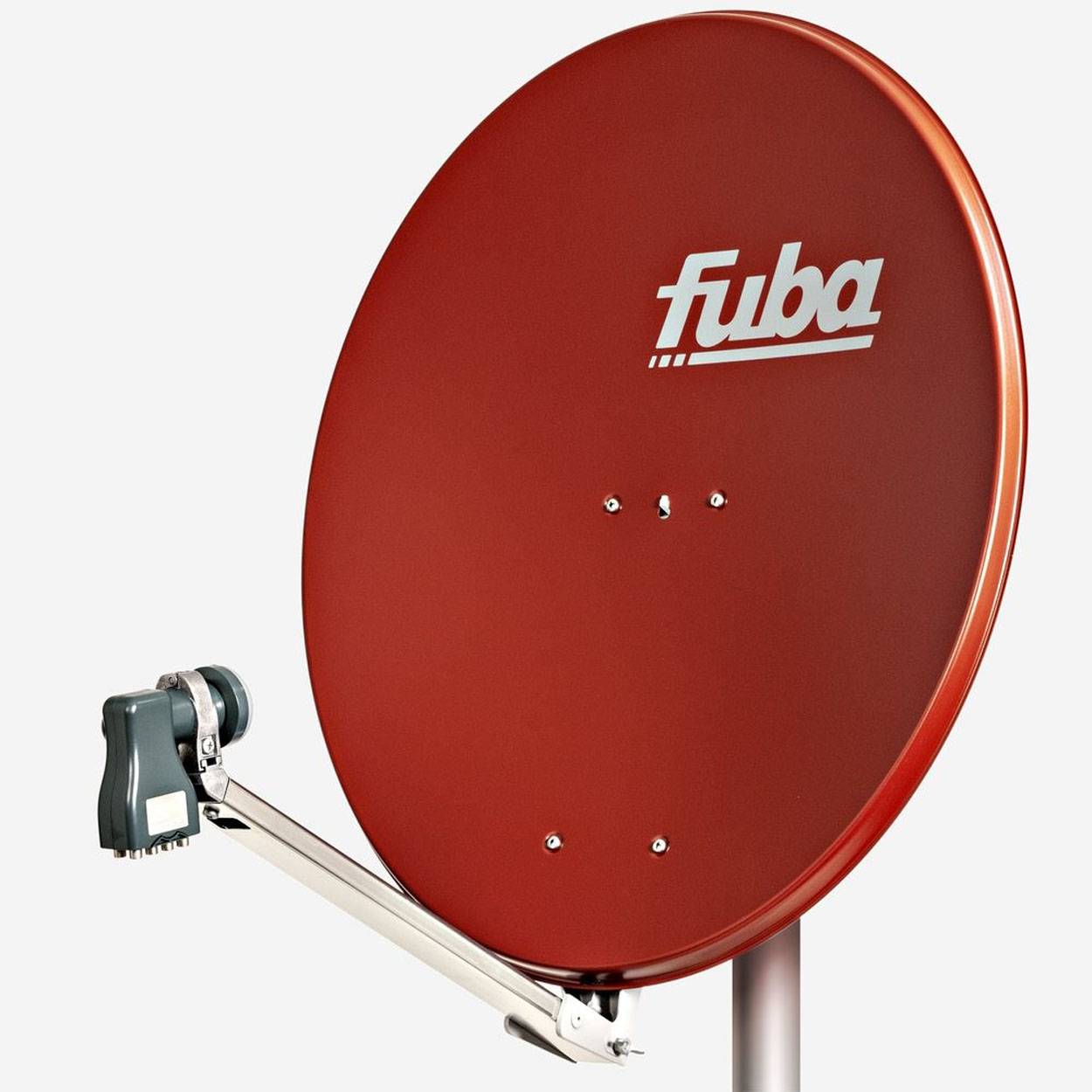 Fuba DAL 808 R Sat Anlage Antenne Schüssel Spiegel Octo LNB DEK 817 8 Teilnehmer Alu Sat-Schüssel/Sat-Spiegel Rot <br>+ Fuba DEK 817 Octo LNB für