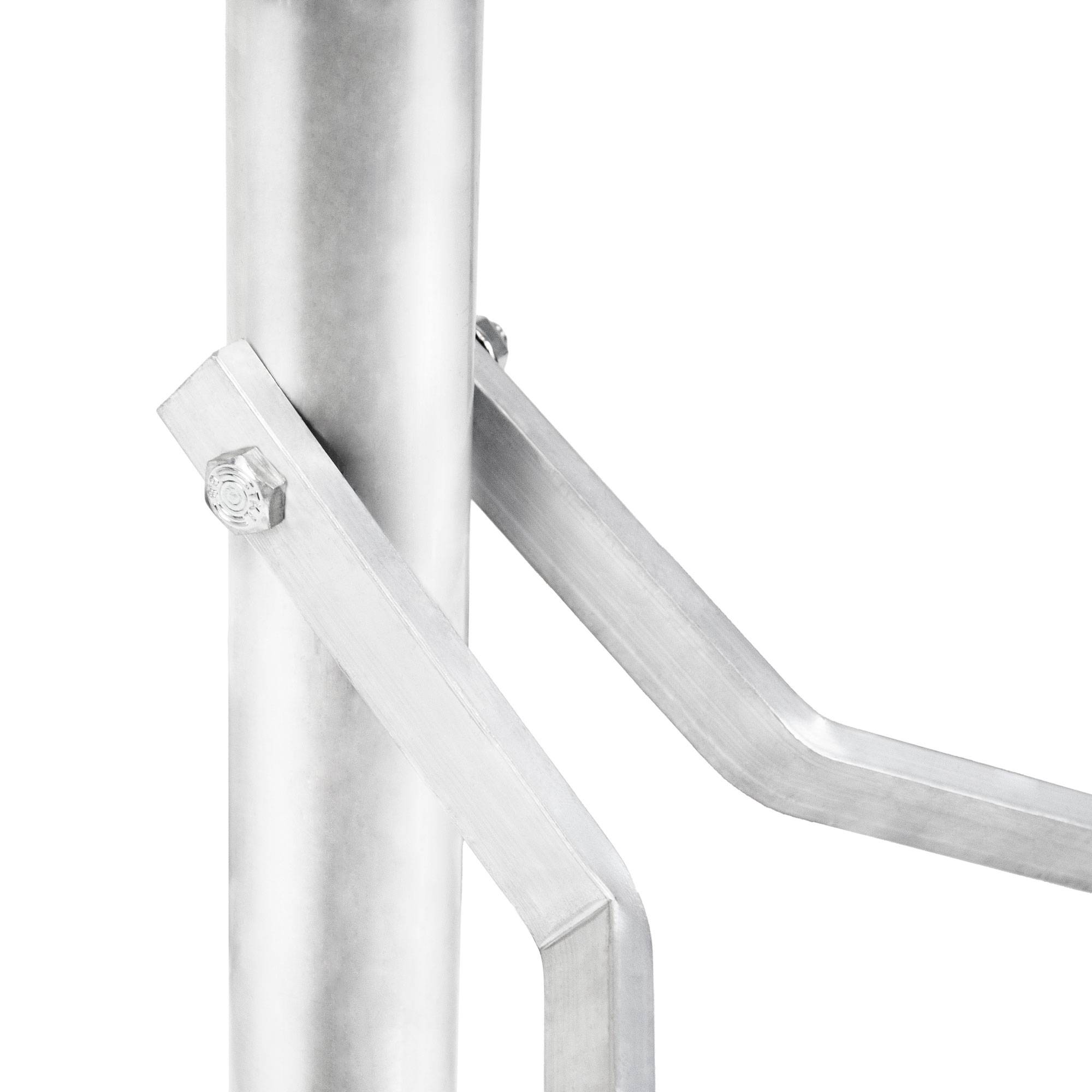 PremiumX Balkonständer 50x50cm Aluminium Mast 1m Flachdachhalterung Flachdachständer SAT Halterung für Satelliten-Schüssel