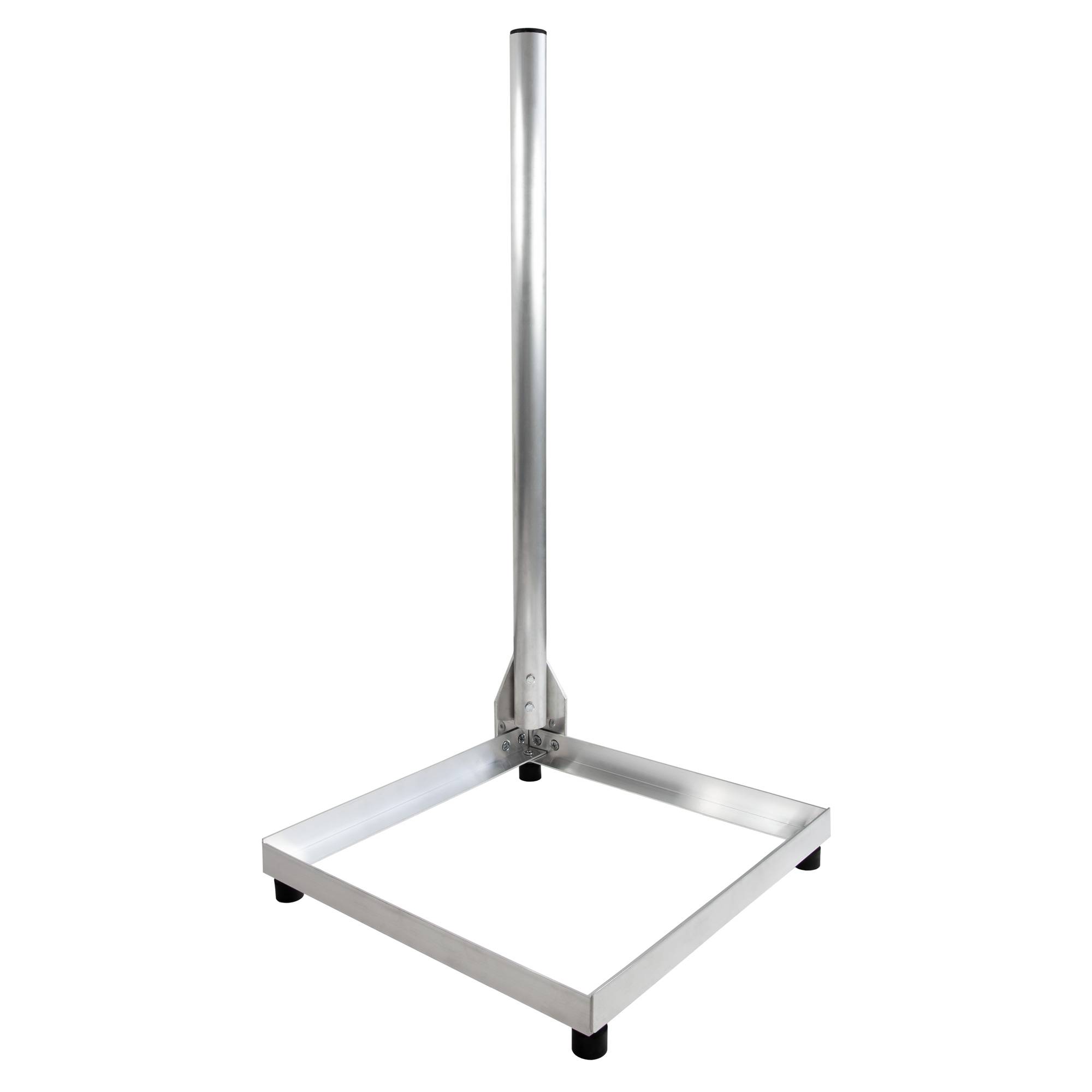 SkyRevolt Balkonständer Aluminium 50x50cm 1m Mast Ø 50mm Eckmast Tersassenständer SAT Flachdach-Halterung Standgestell