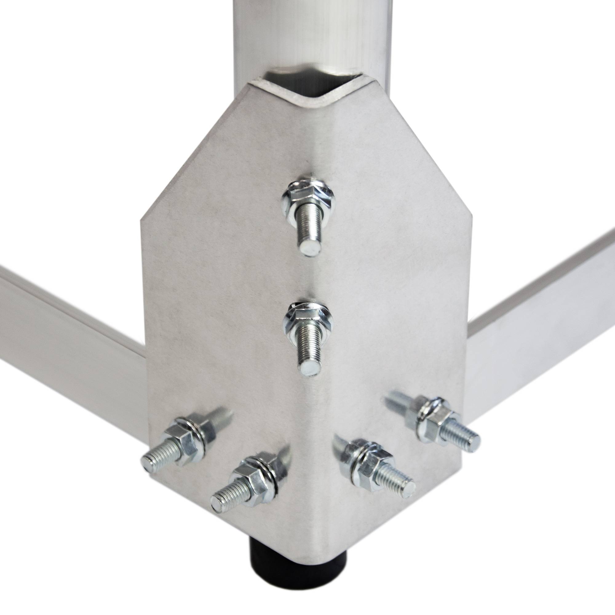 SkyRevolt Balkonständer Aluminium 50x50cm 1m Mast Ø 50mm Eckmast Tersassenständer SAT Flachdach-Halterung Standgestell