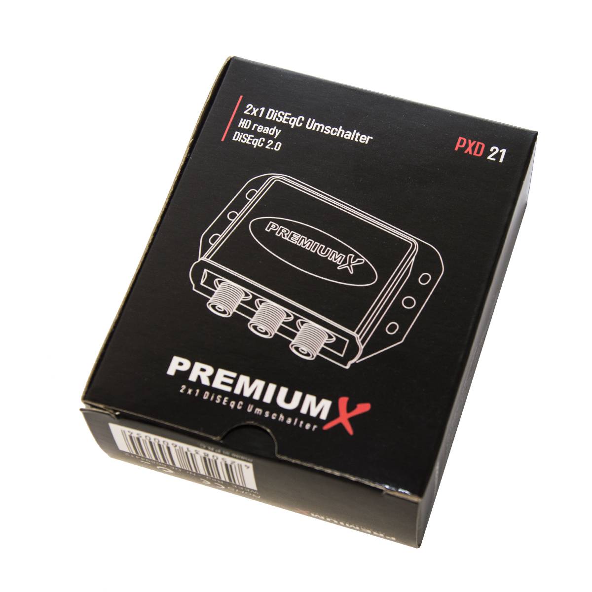 2x PremiumX PXD-21 DiSEqC Schalter 2/1 SAT Umschalter 2.0 Switch Diseq C mit Wetterschutzgehäuse DVB-S/ DVB_S2 SAT Satellitenweiche TV Switch