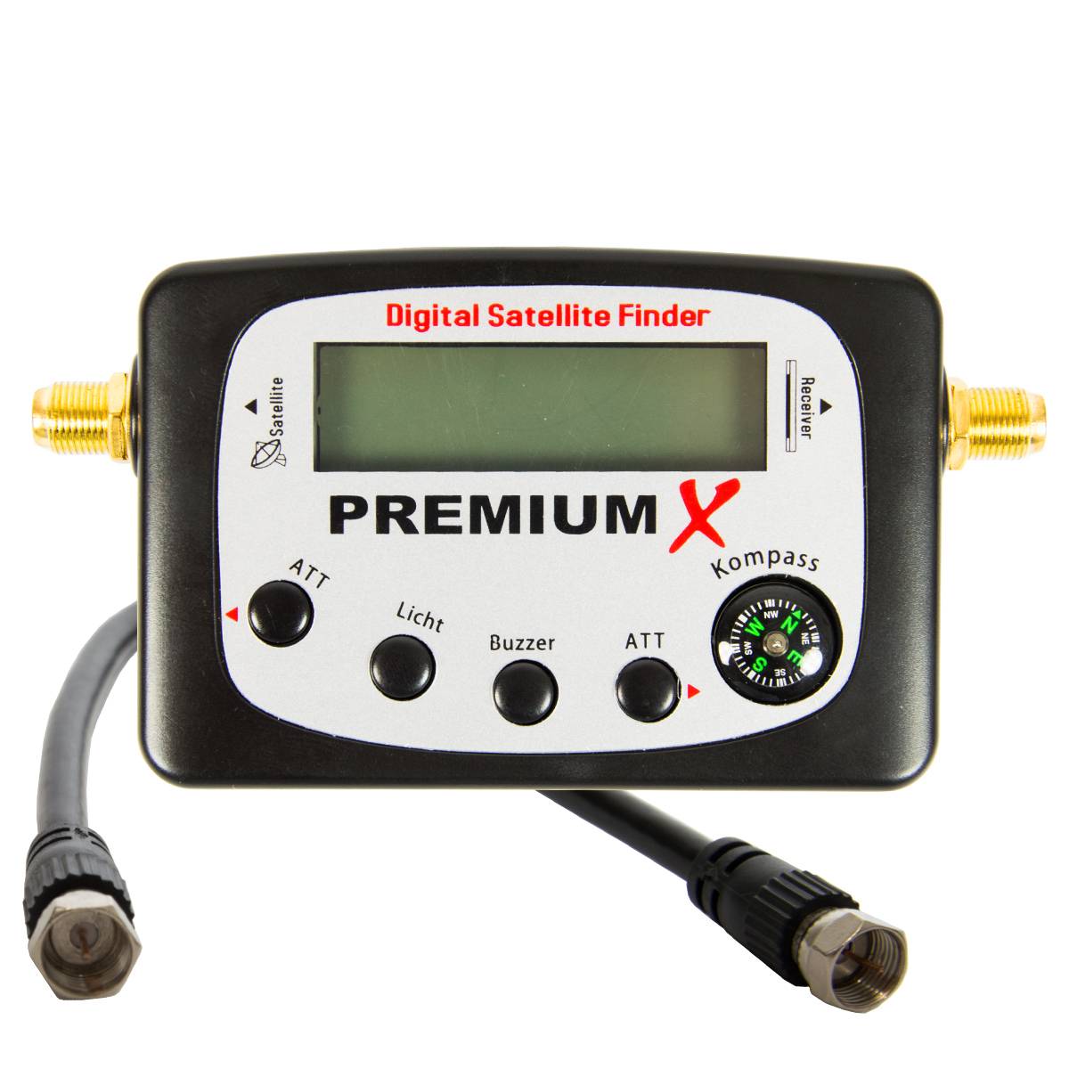 PremiumX PXF-22 Satelliten-Finder Digital Sat Finder LCD Display Tonsignal Kompass Satelliten Messgerät