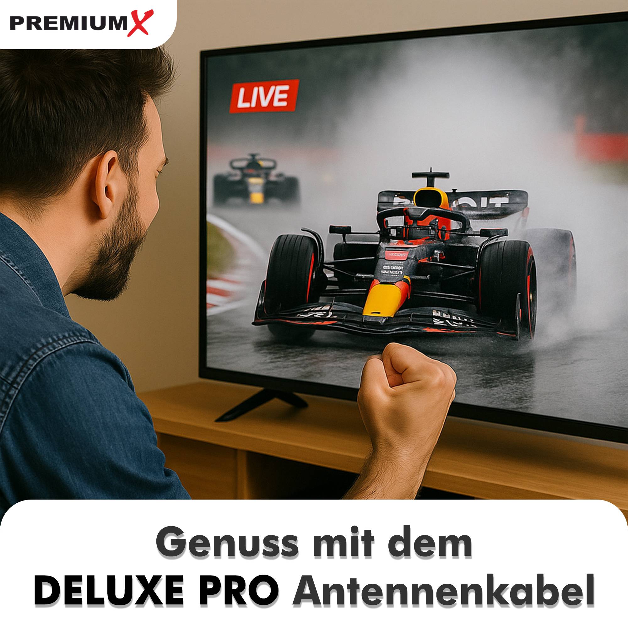 PremiumX 25m DELUXE PRO Koaxialkabel 135dB 5-Fach geschirmt, reines Kupfer SAT Antennenkabel