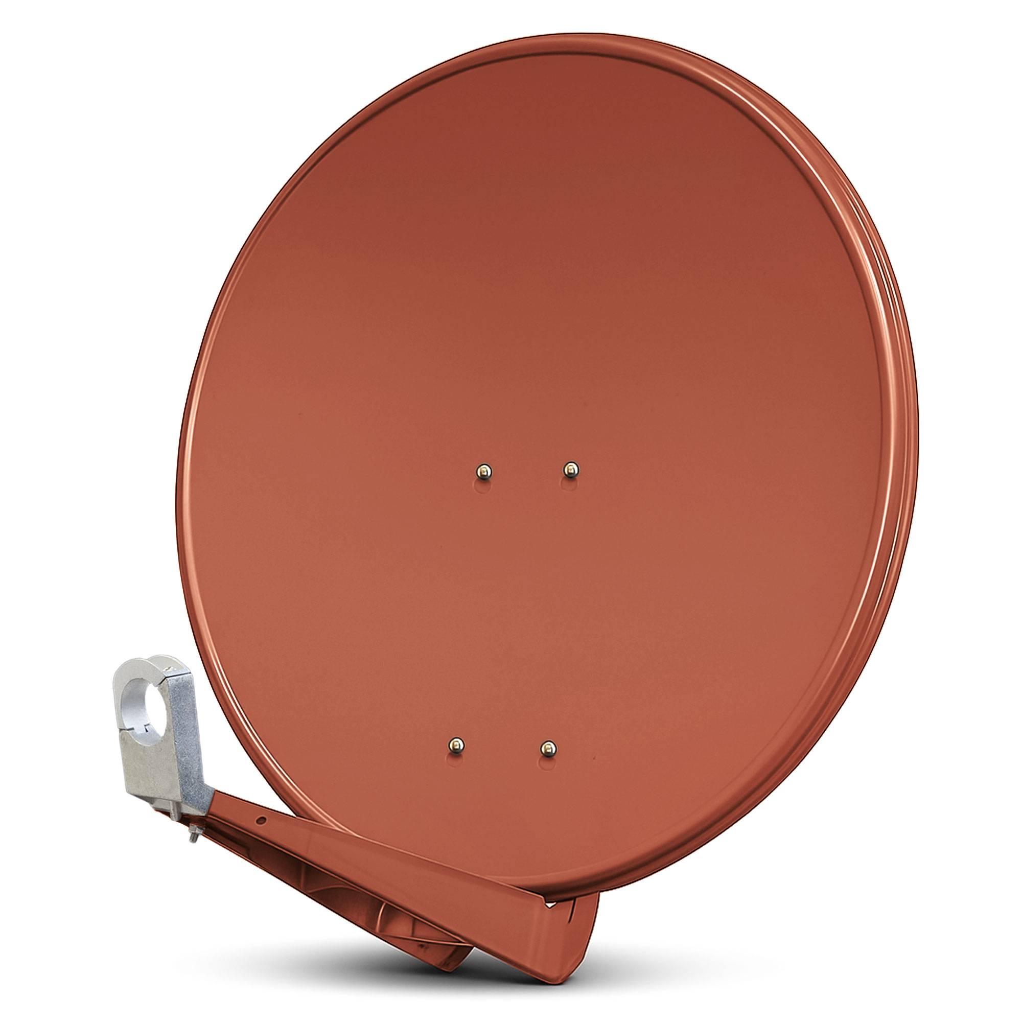 PremiumX DELUXE85 Satellitenschüssel 85 cm Sat Schüssel aus Aluminium in Ziegelrot Offset Satelliten Antenne FullHD 4K UltraHD