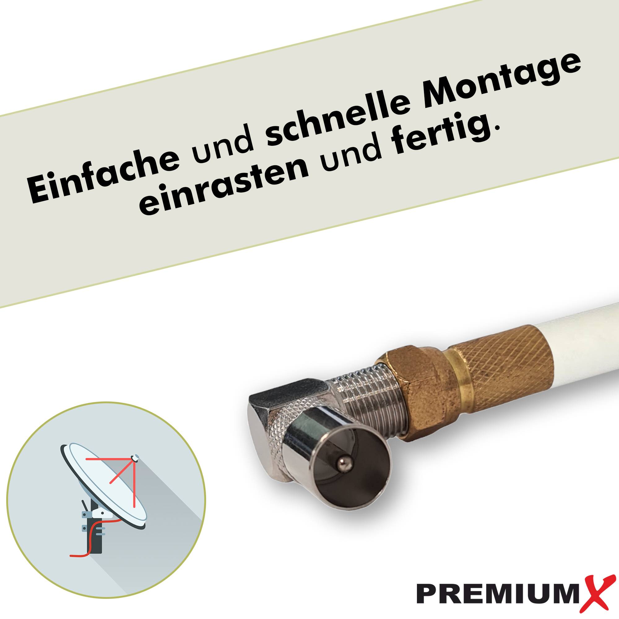PremiumX 10x Sat Winkeladapter Winkelstecker TV F Buchse 90°gewinkelt für Koaxialkabel Antennenkabel