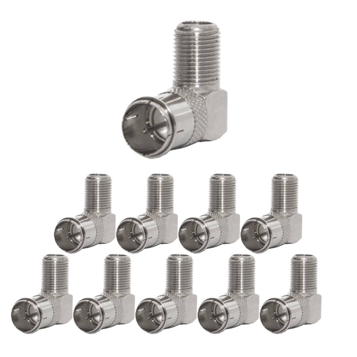 PremiumX 10x F-Quickstecker 90° Winkelstecker 7,5mm für SAT Kabel Koaxialkabel Adapter Verbinder F-Kupplung Quickstecker