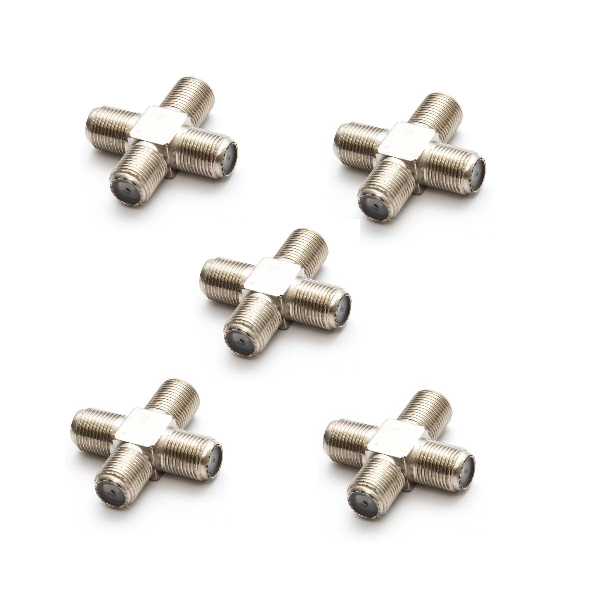 PremiumX 5x F-Adapter 4x F-Buchse Verbinder Splitter Koax- und Antennenkabel